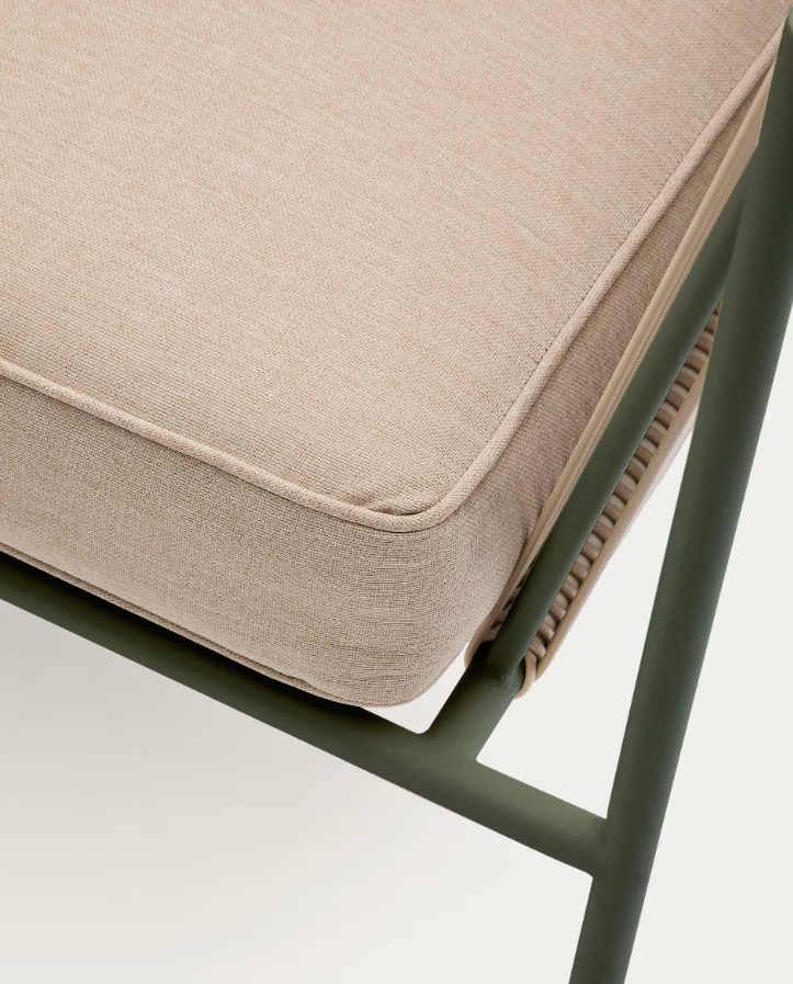 Zivia Écru outer sofa with a steel base