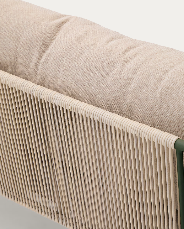 Zivia Écru outer sofa with a steel base