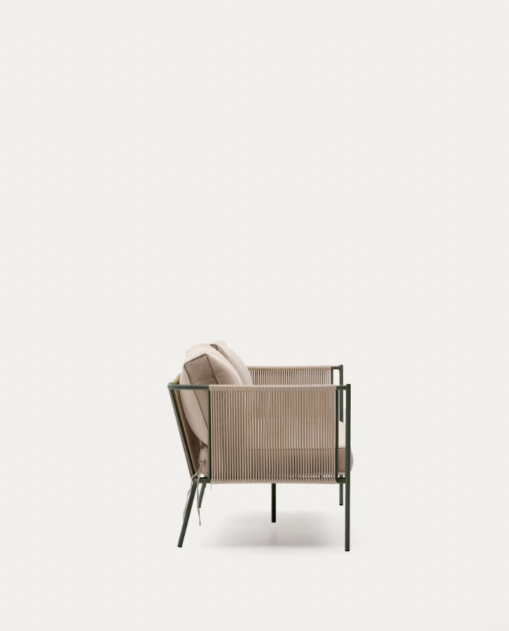 Zivia Écru outer sofa with a steel base