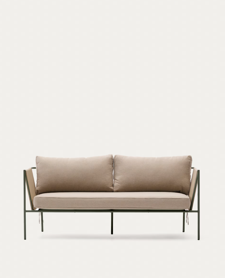 Zivia Écru outer sofa with a steel base