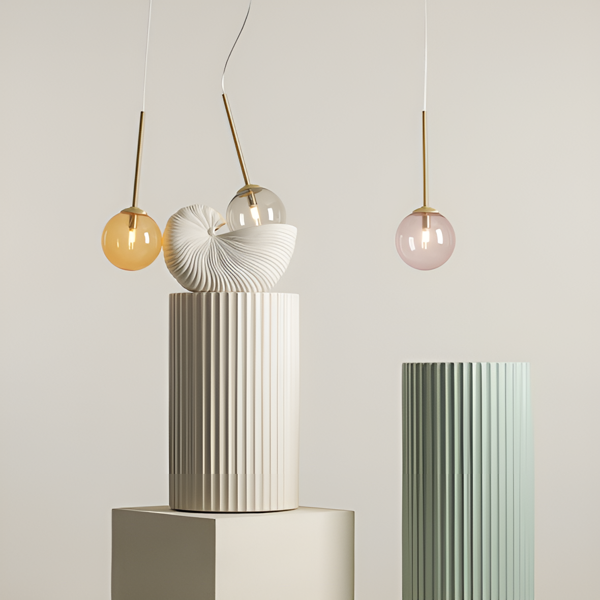 BOSSO TRIO Hängelampe farbiges Glas