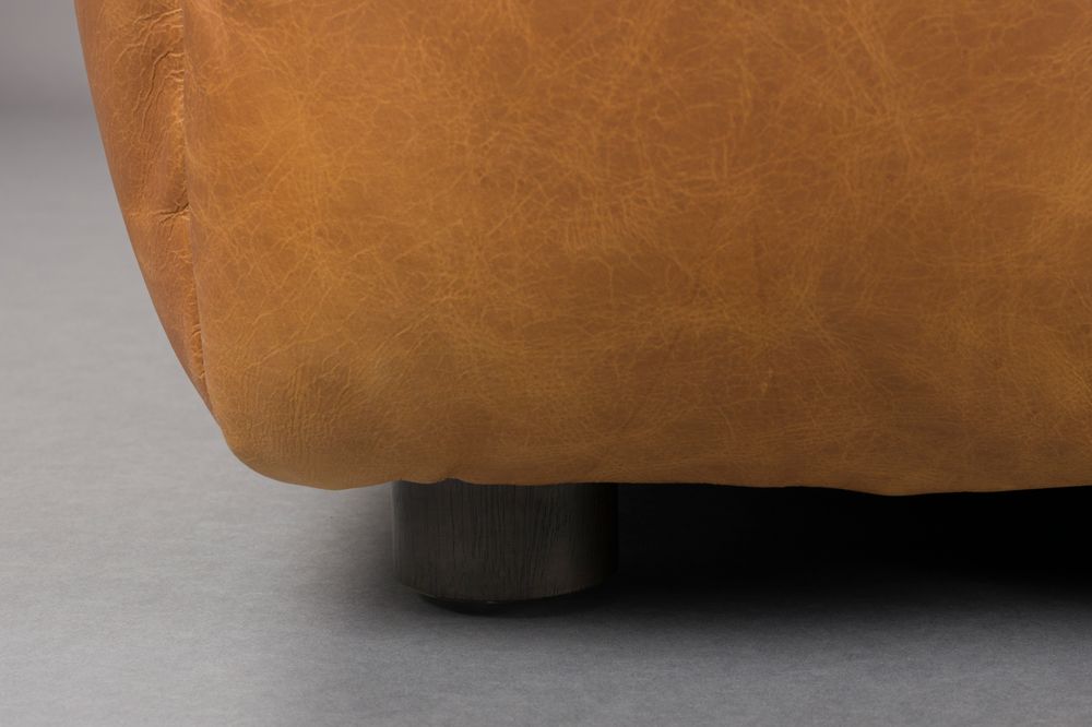 Sofa modułowa HACKMAN - element końcowy lewostronny koniakowa skóra