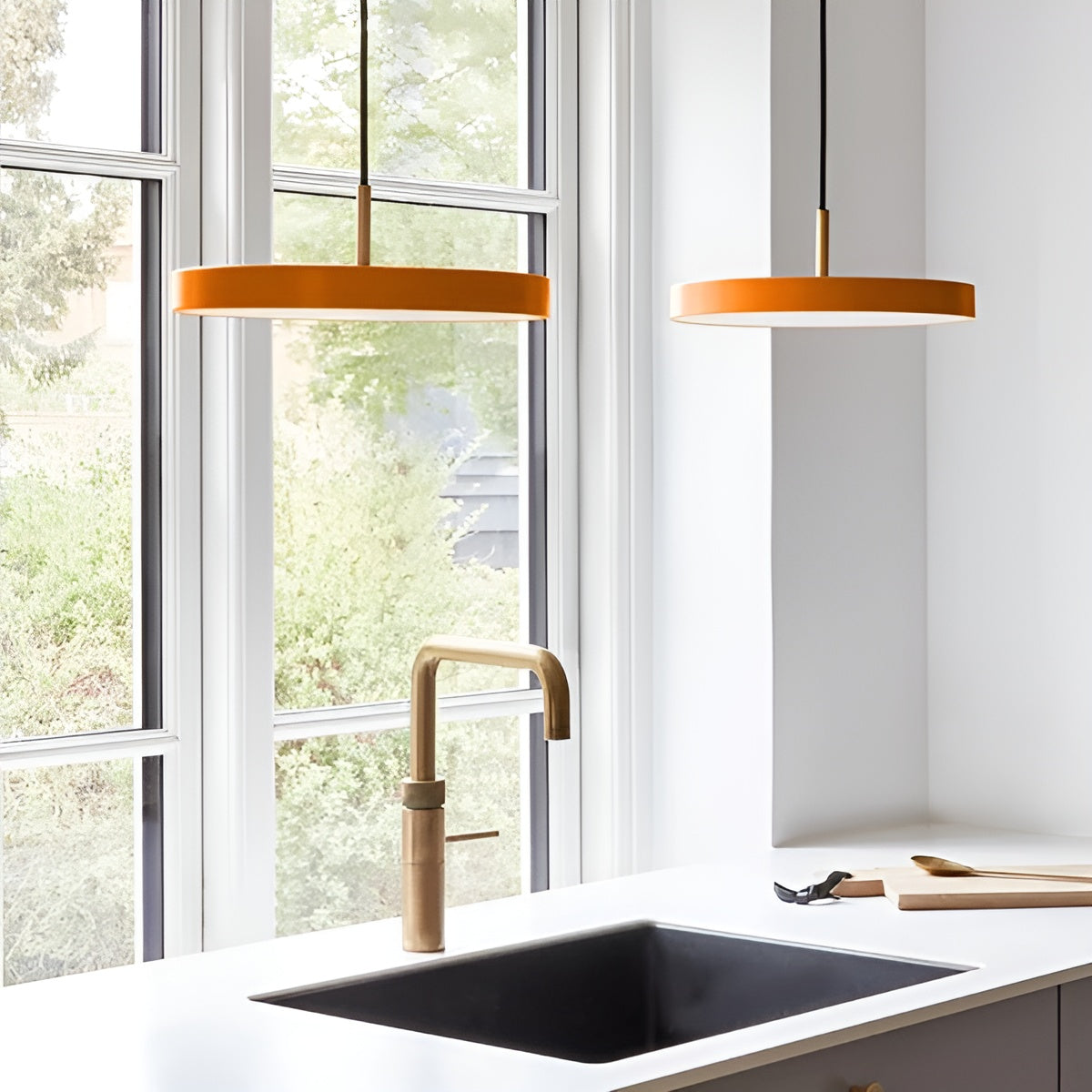 Lampa wisząca ASTERIA PLUS pomarańczowy ze złotą wstawką