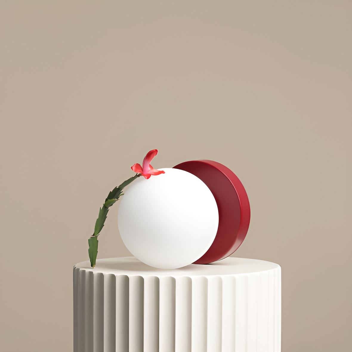 BALL Tischleuchte rot