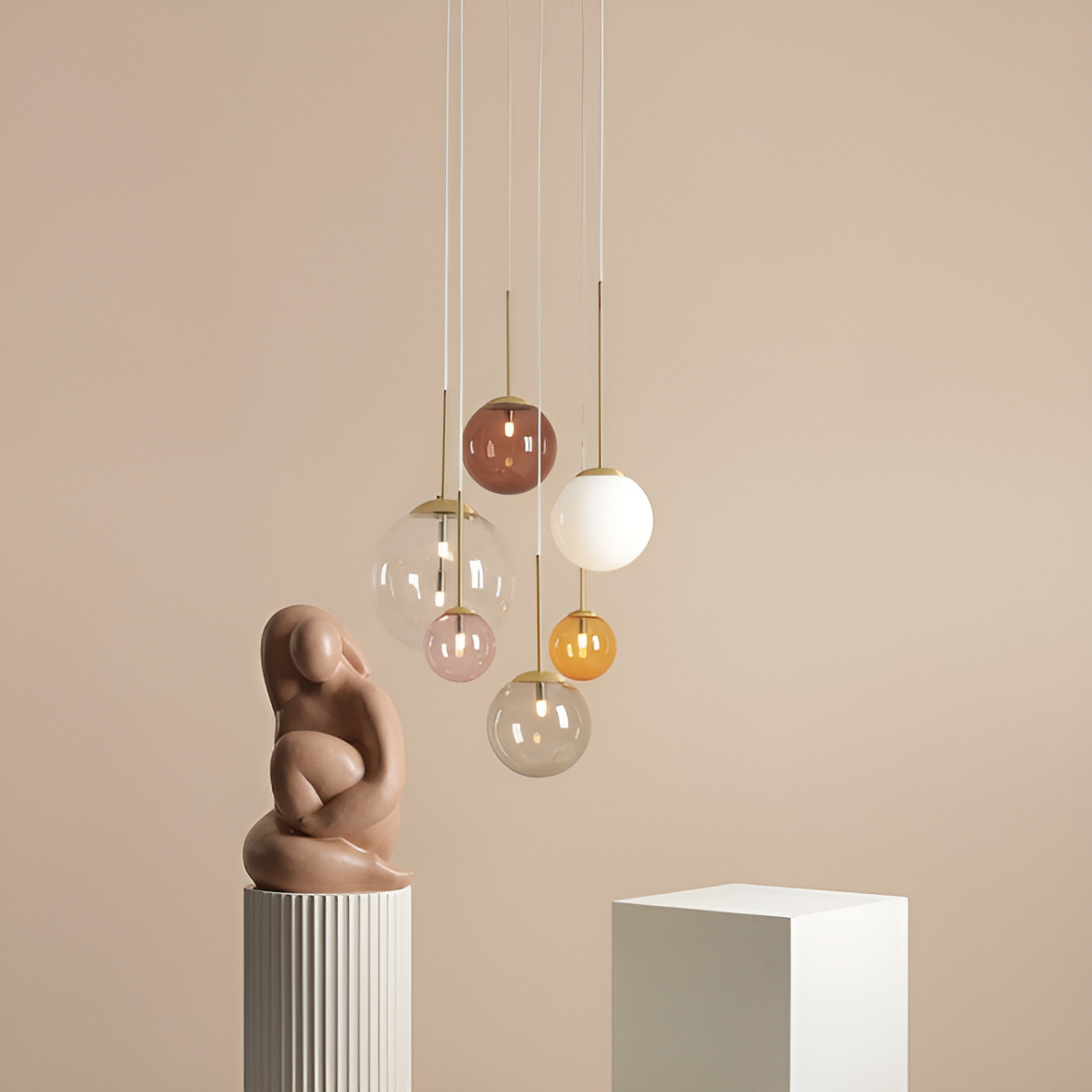 Lampa wisząca BOSSO RING kolorowe szkło