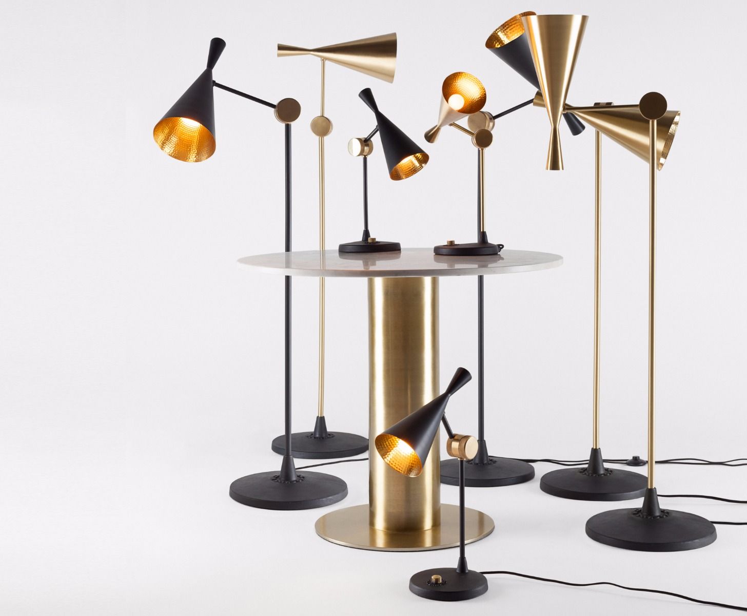 Stehlampe BEAT schwarz mit Kupfer