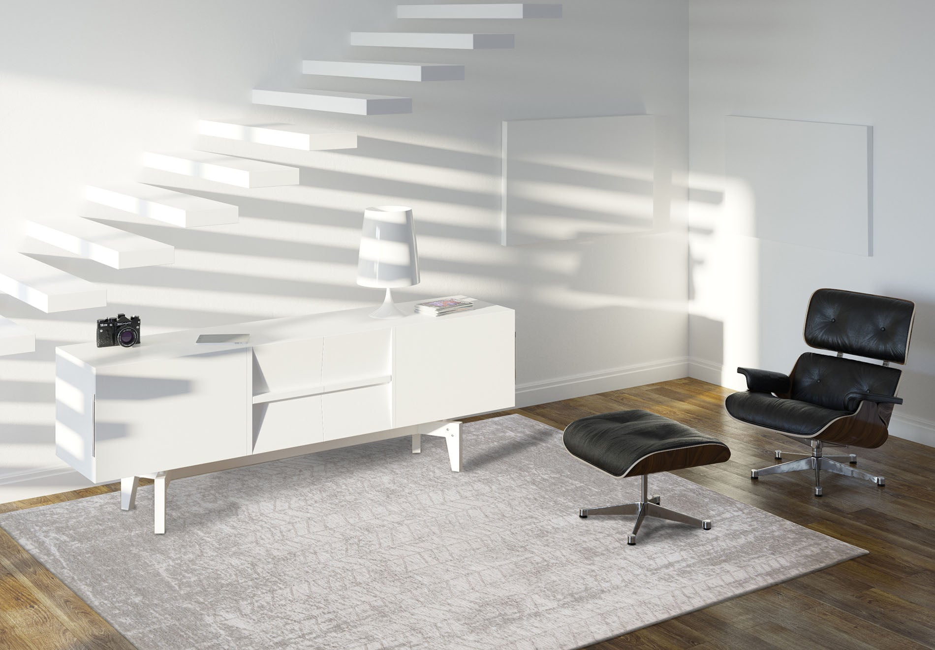White Plains Jodel Rug White