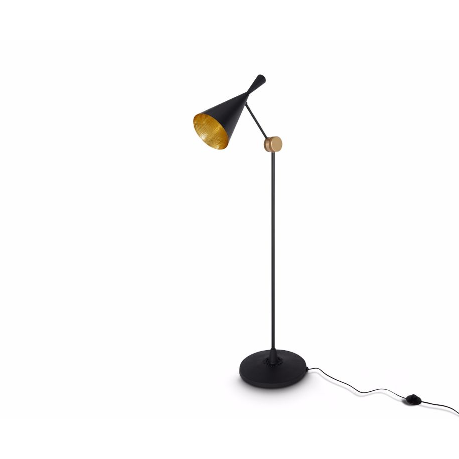 Stehlampe BEAT schwarz mit Kupfer