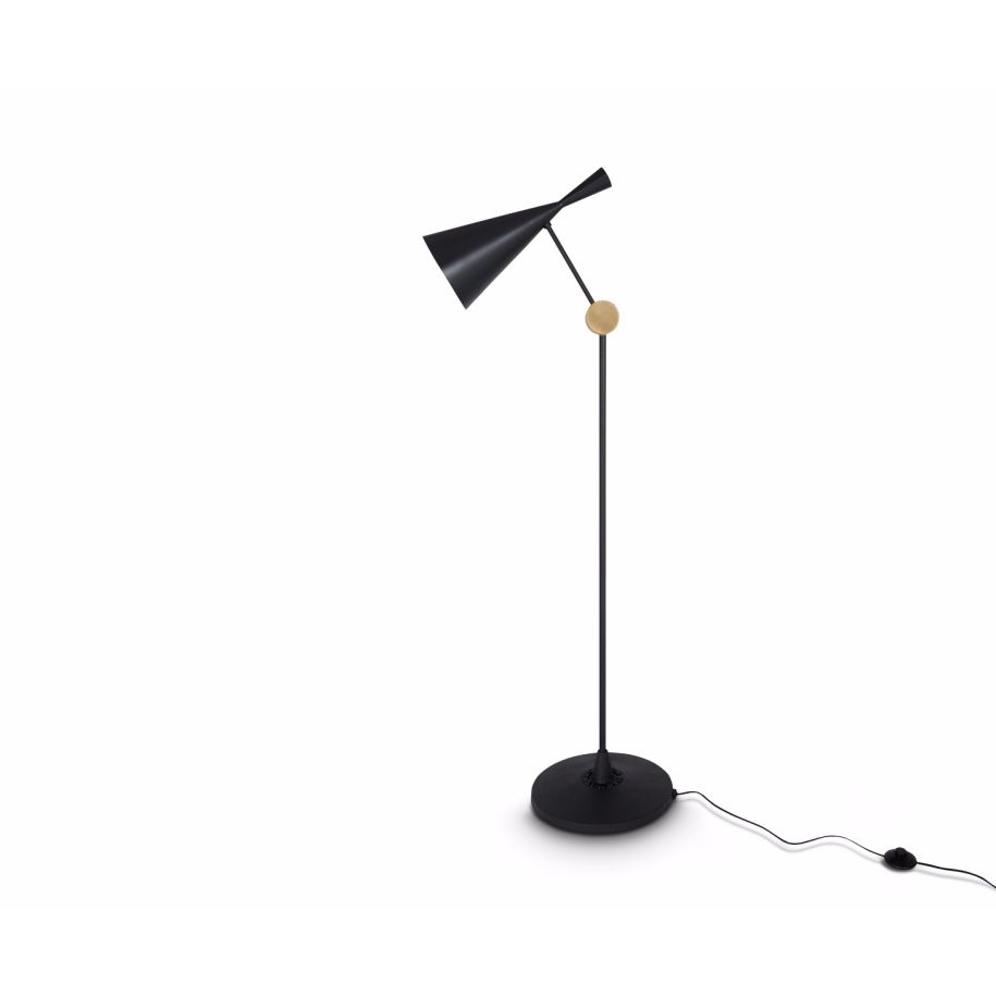 Stehlampe BEAT schwarz mit Kupfer