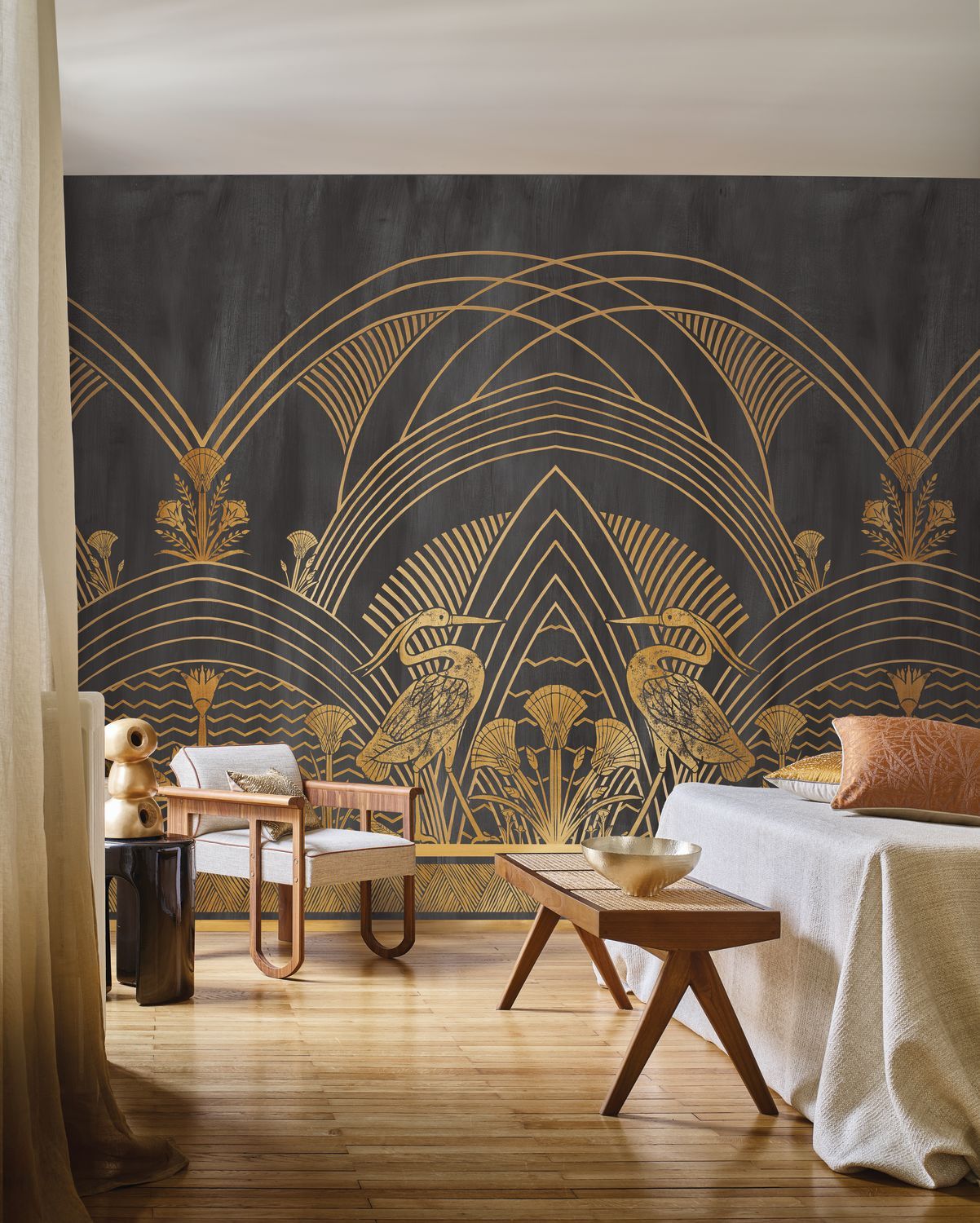 Mural ELEPHANTINE zielony ze złotym