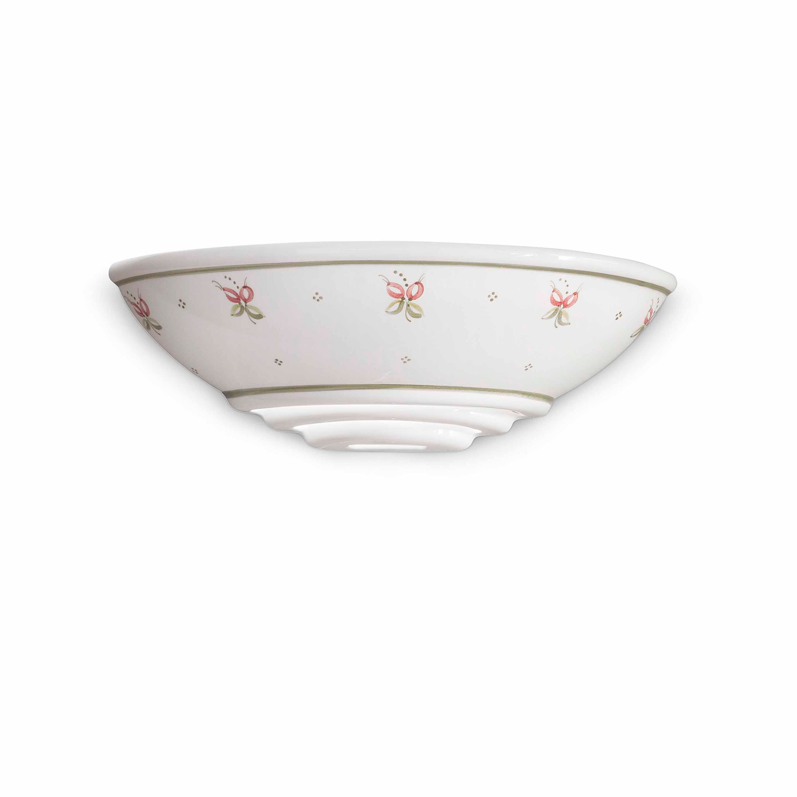 Kinkiet ceramiczny TRIESTE biały z różowo-zielonym wzorem