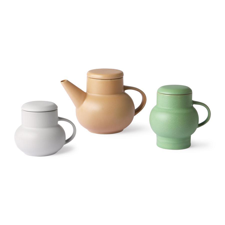 Ceramiczny dzbanek do herbaty BUBBLE żółty HKliving Eye on Design