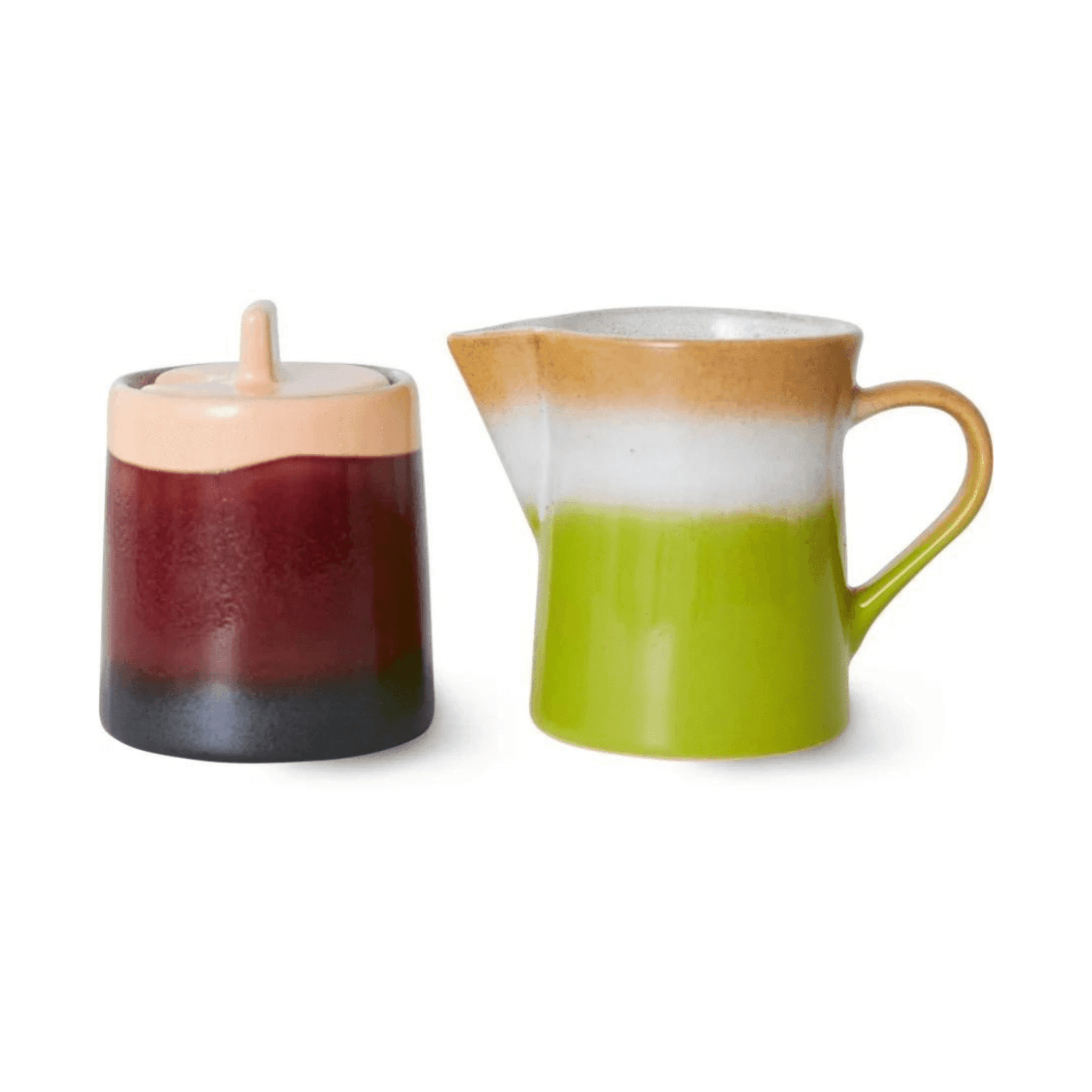 Ceramiczny dzbanek na mleko i cukiernica 70's foreland HKliving Eye on Design