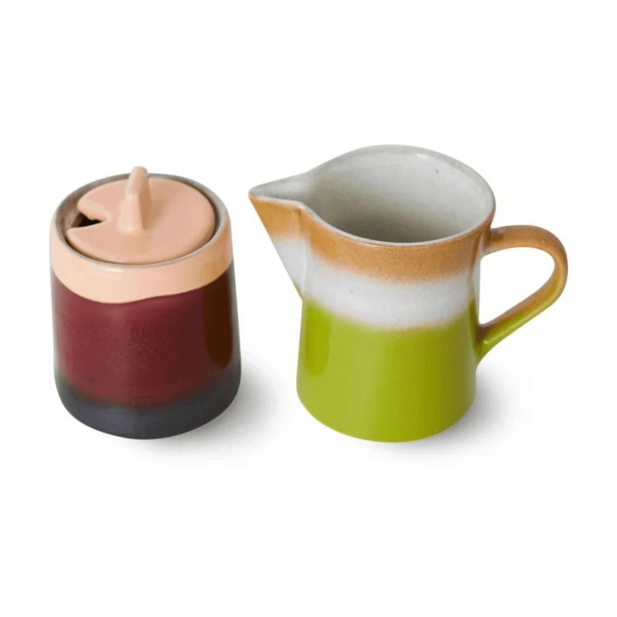 Ceramiczny dzbanek na mleko i cukiernica 70's foreland HKliving Eye on Design