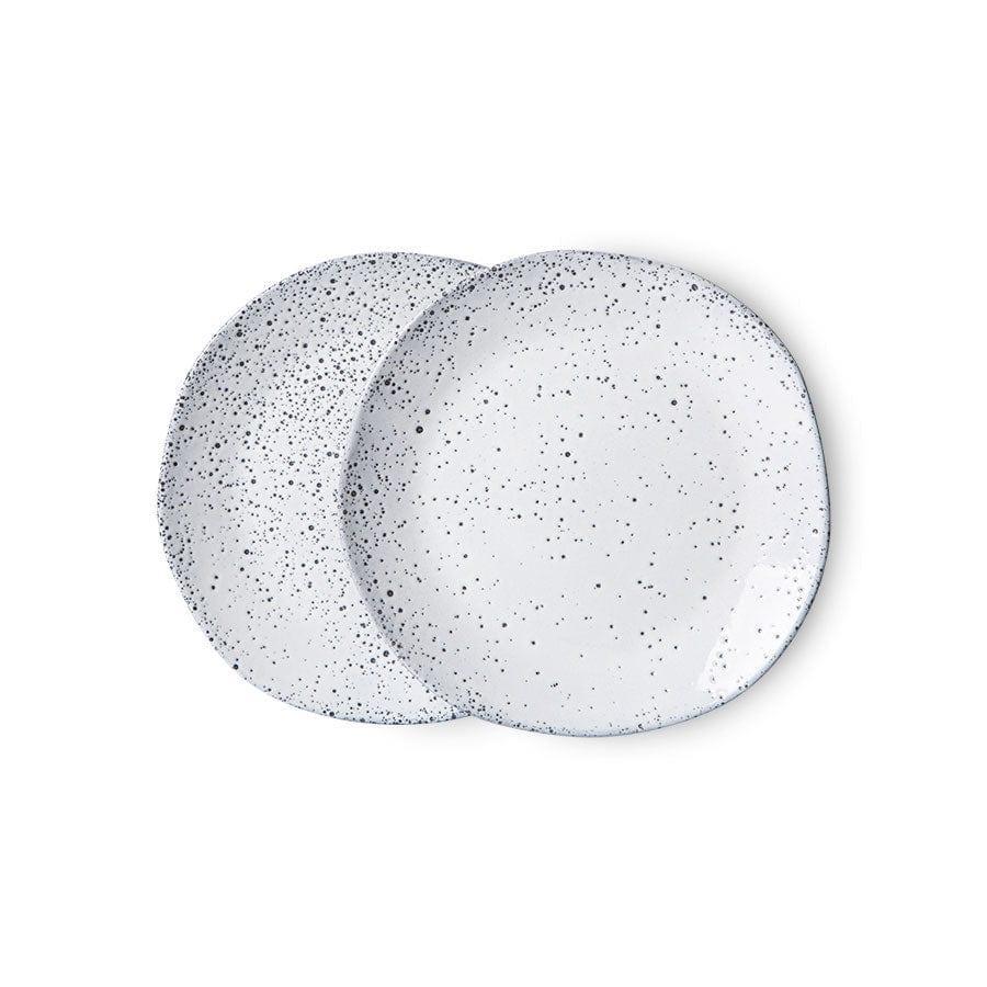 Ceramiczny talerz deserowy Bold&Basic kremowy 2 sztuki HKliving Eye on Design