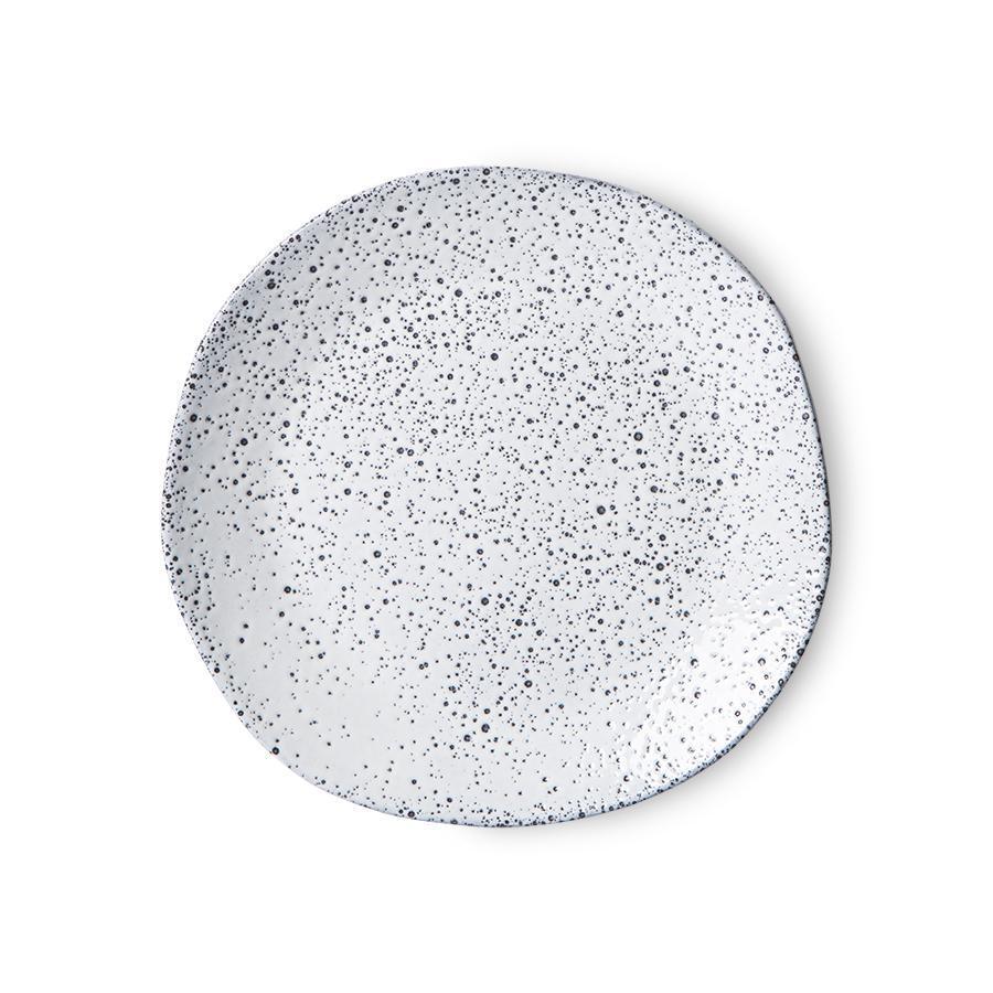 Ceramiczny talerz deserowy Bold&Basic kremowy 2 sztuki HKliving Eye on Design