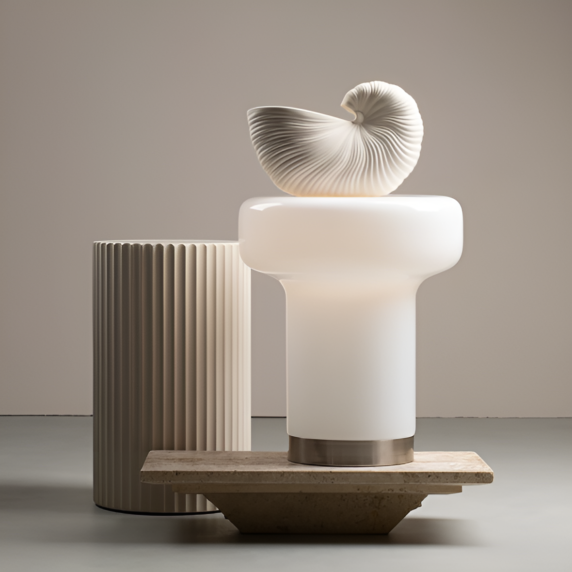 Cream bonbon floor lamp