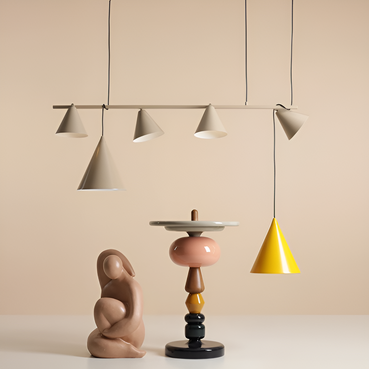 Hängelampe FORM QUATRO beige