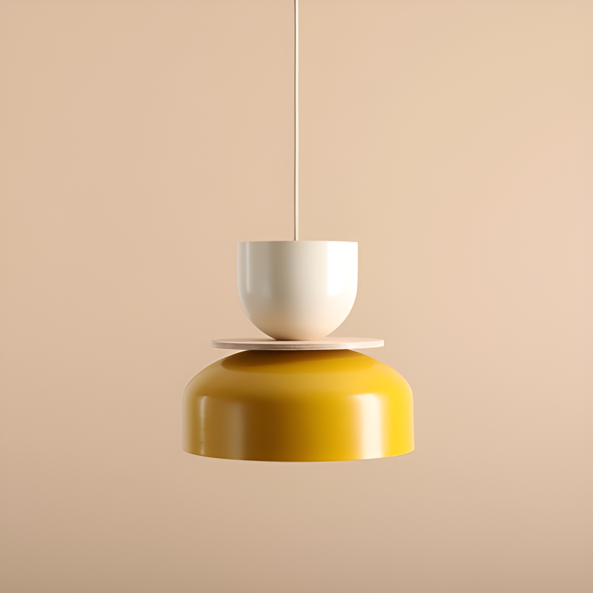 Lampa wisząca UTO kremowy z żółtym