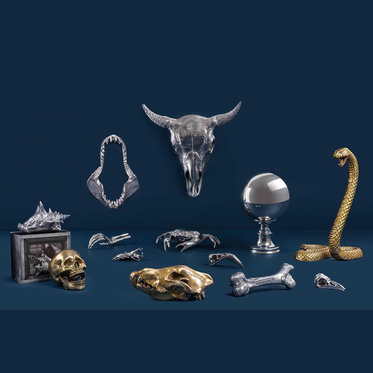 Dekoracja WUNDERKAMMER FLAMINGO SKULL srebrny Seletti Eye on Design