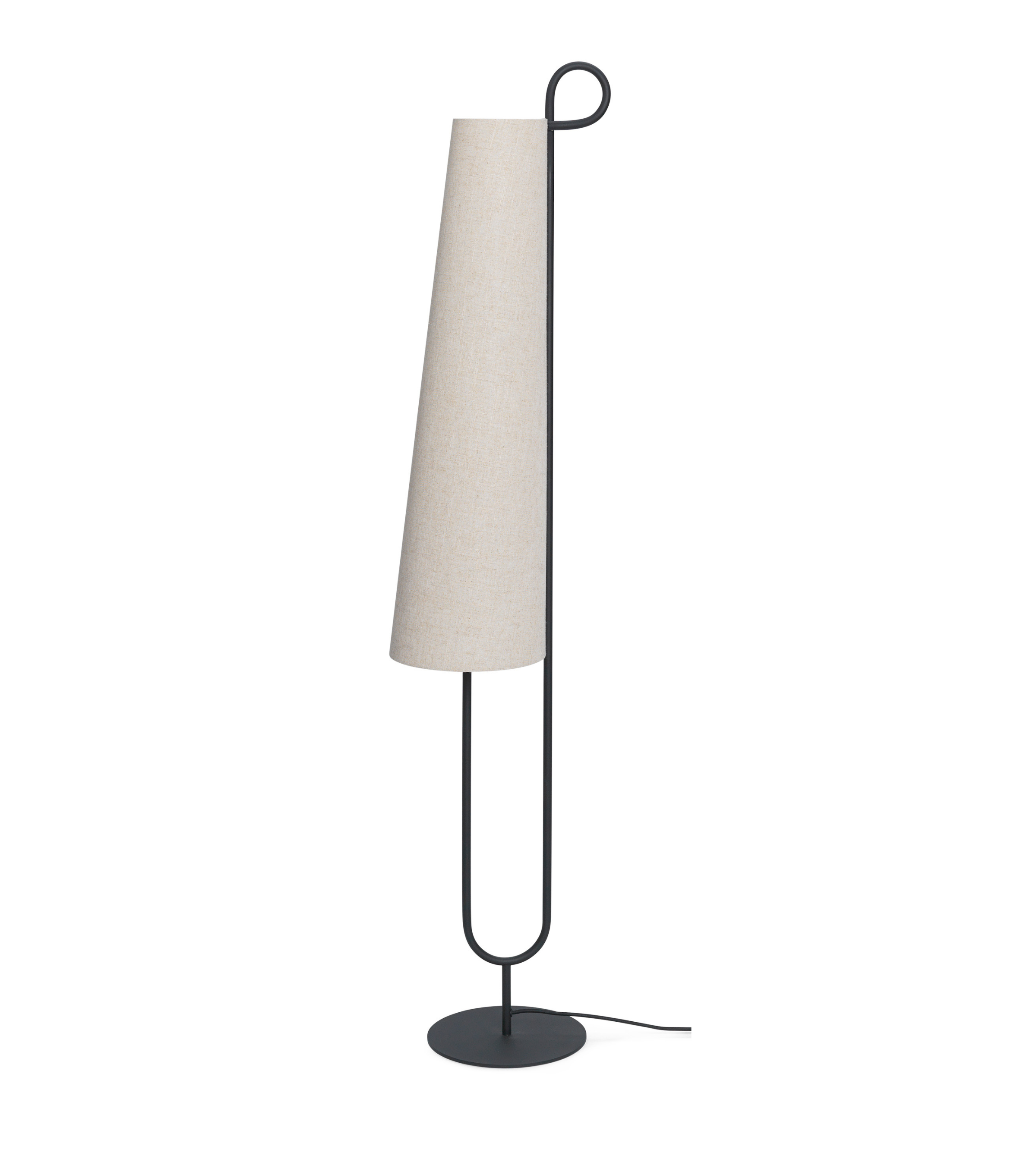 Lampa podłogowa ANCORA złamana biel z czarną podstawą