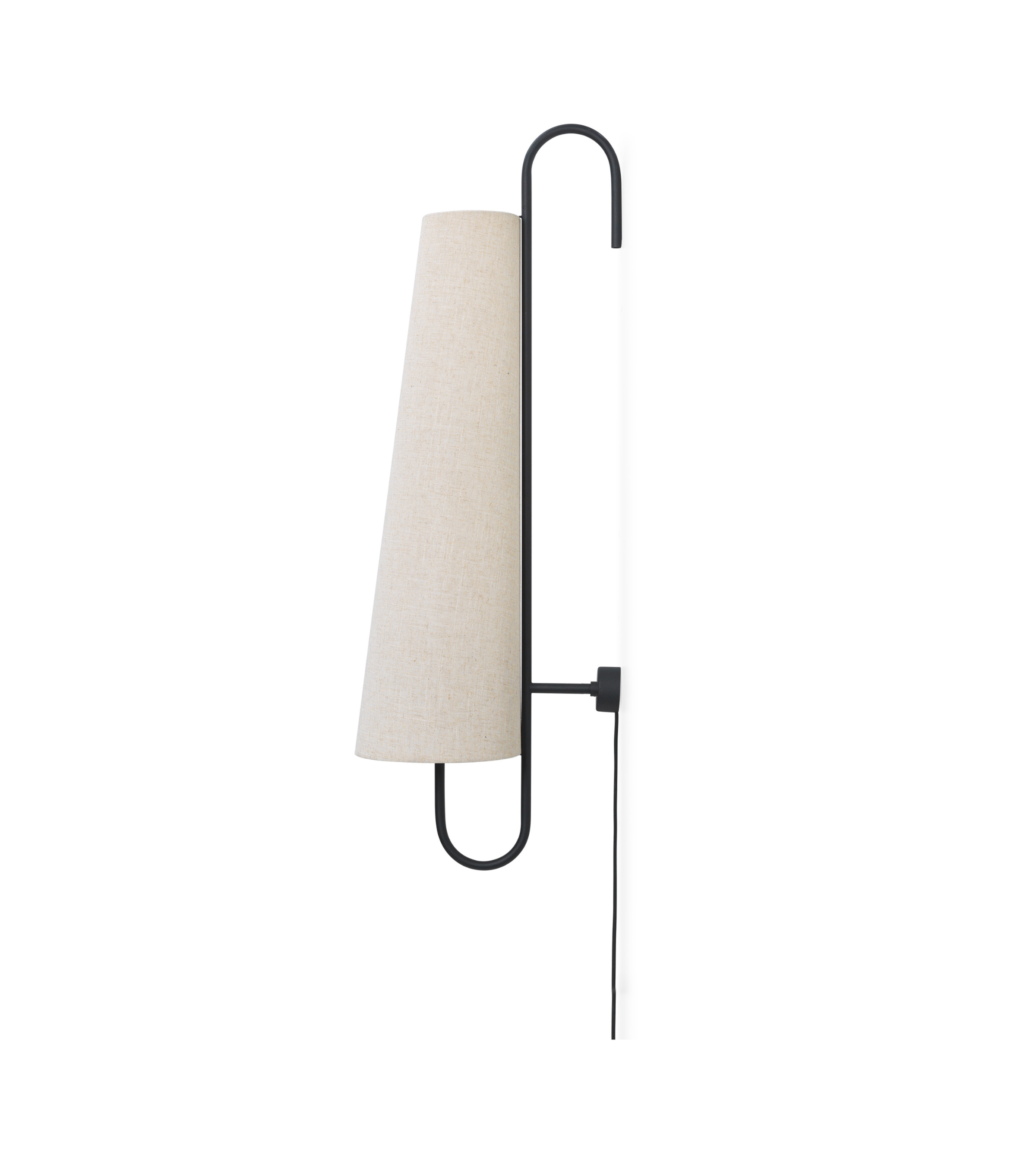 Lampa ścienna ANCORA złamana biel z czarną ramą
