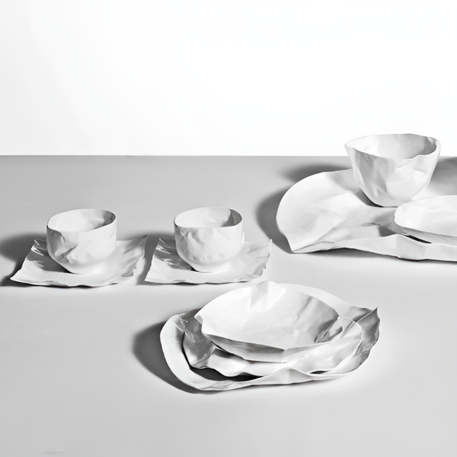 Set of Adelaide plates white ceramics