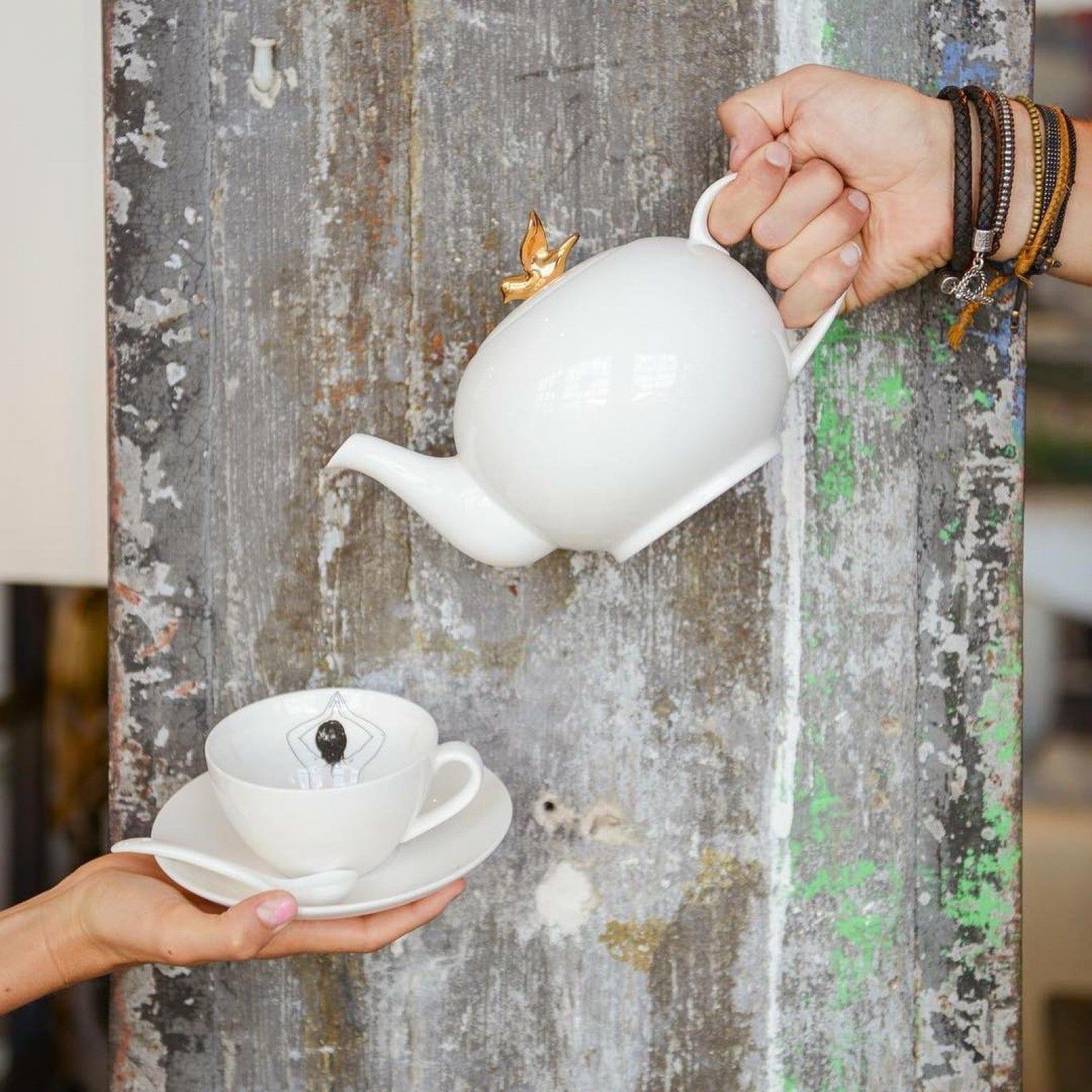 Dzbanek FREEDOM BIRD biała porcelana Pols Potten Eye on Design
