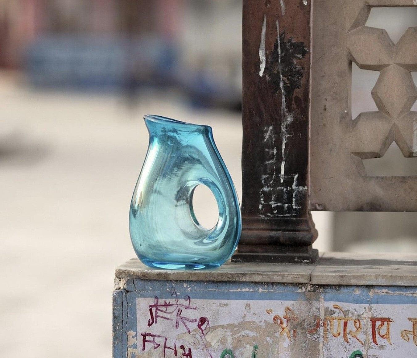 Dzbanek JUG WITH HOLE turkusowy Pols Potten Eye on Design