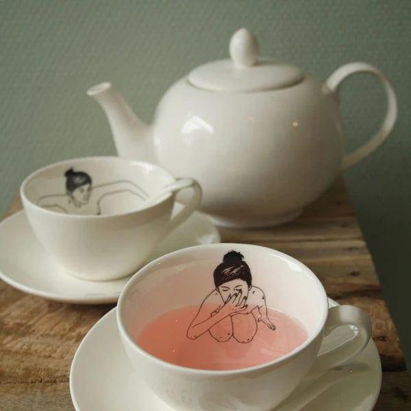 Dzbanek na herbatę UNDRESSED biała porcelana Pols Potten Eye on Design