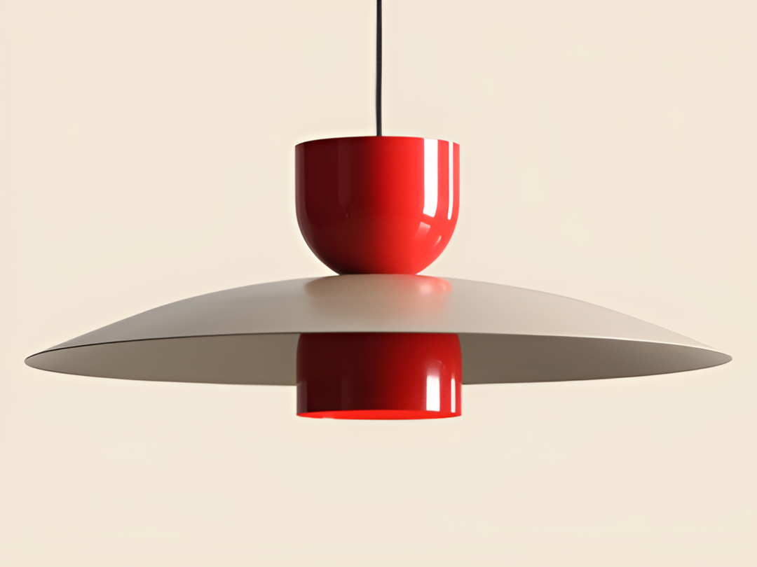 Lampa wisząca NUTTA beżowy z czerwonym