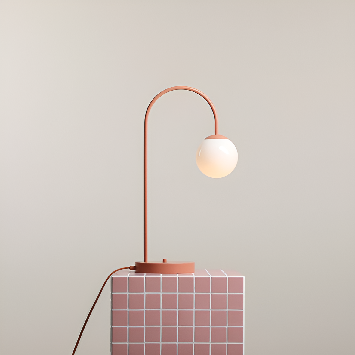 Lampa stołowa UNA koralowy