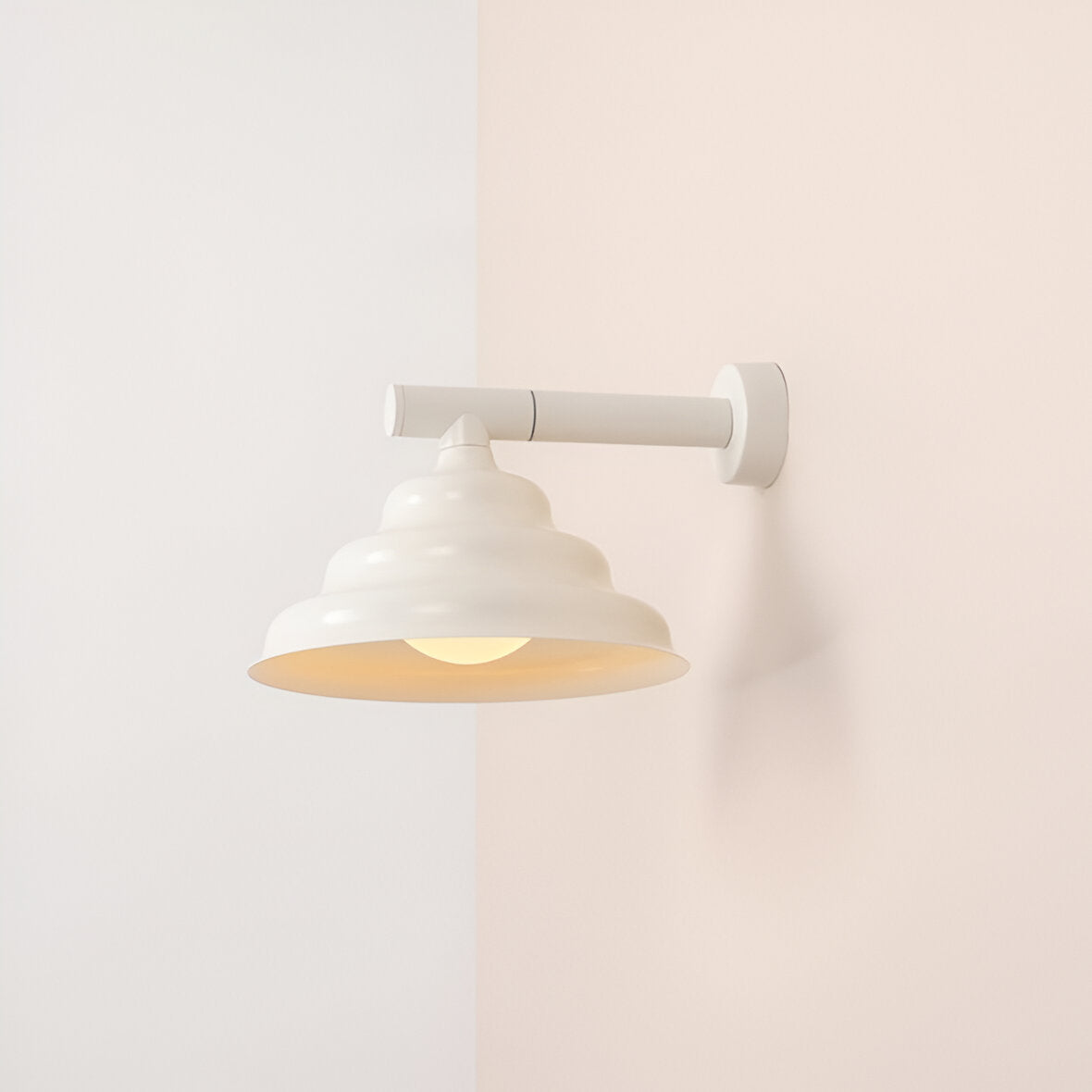 Cream wave wall lamp