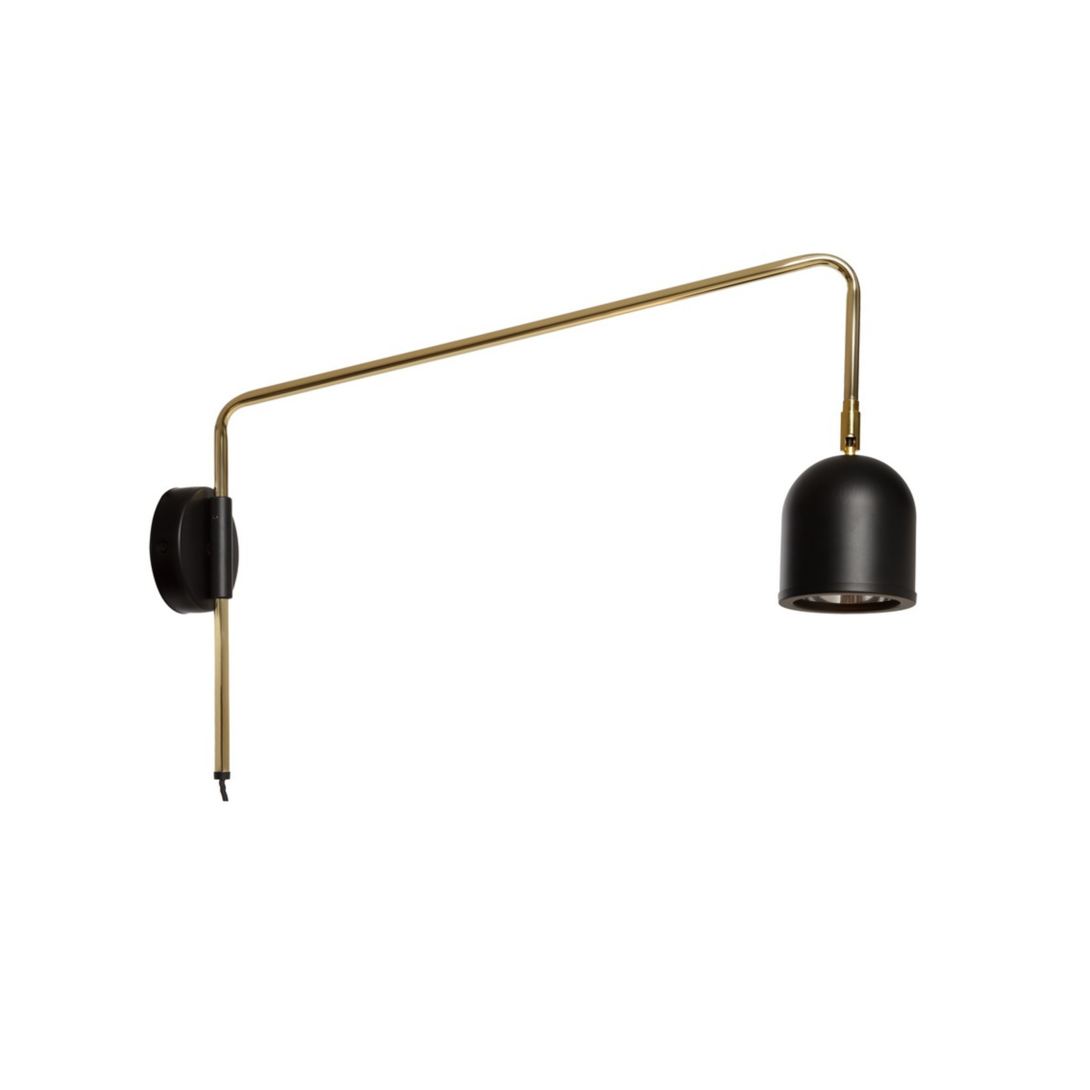 Wandleuchte mit Arm GASPAR schwarz mit Gold