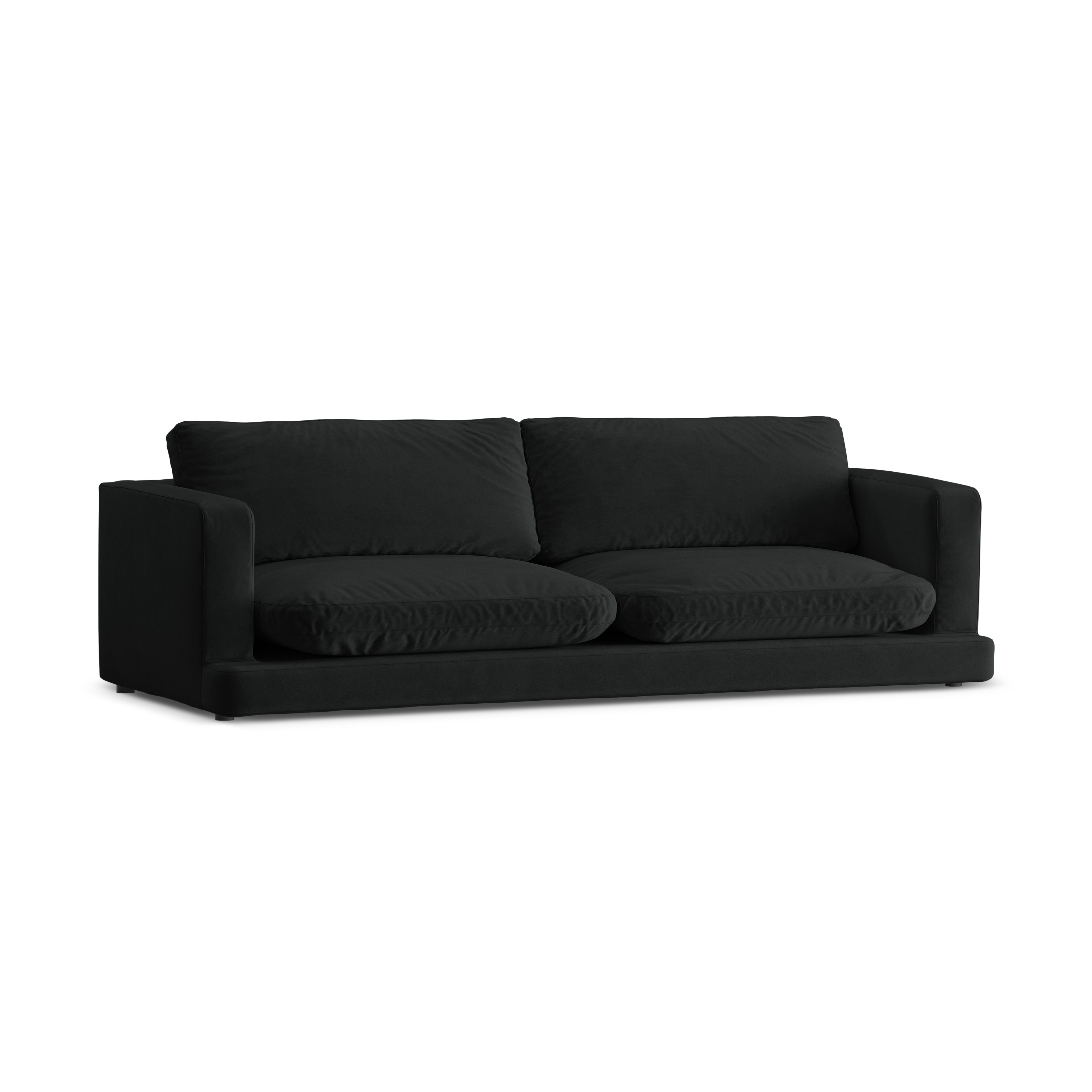 Sofa aksamitna 4-osobowa DAPHNE czarny