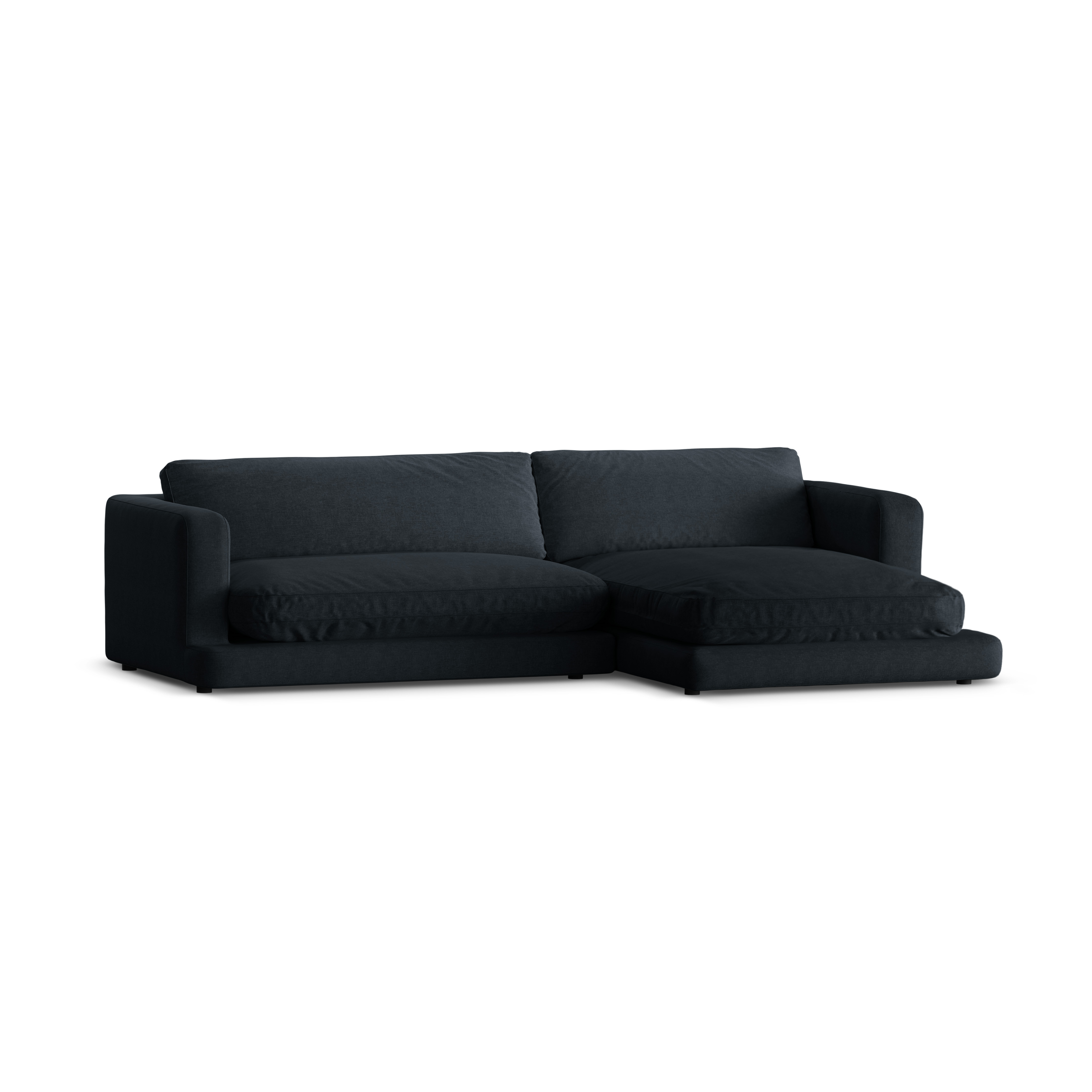 Right-sided corner sofa DAPHNE black chenille
