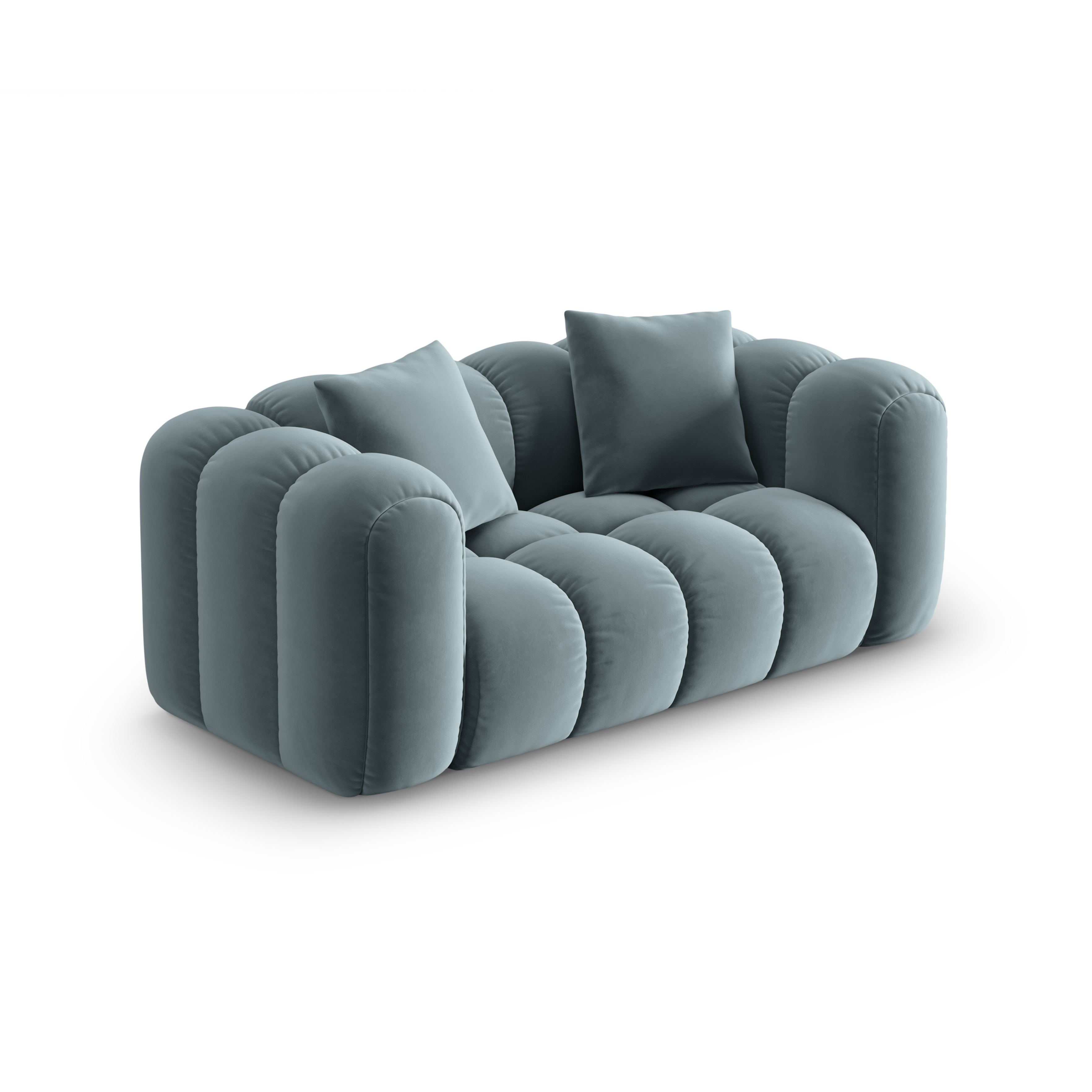 Sofa aksamitna 2-osobowa ASTRO jasnoniebieski