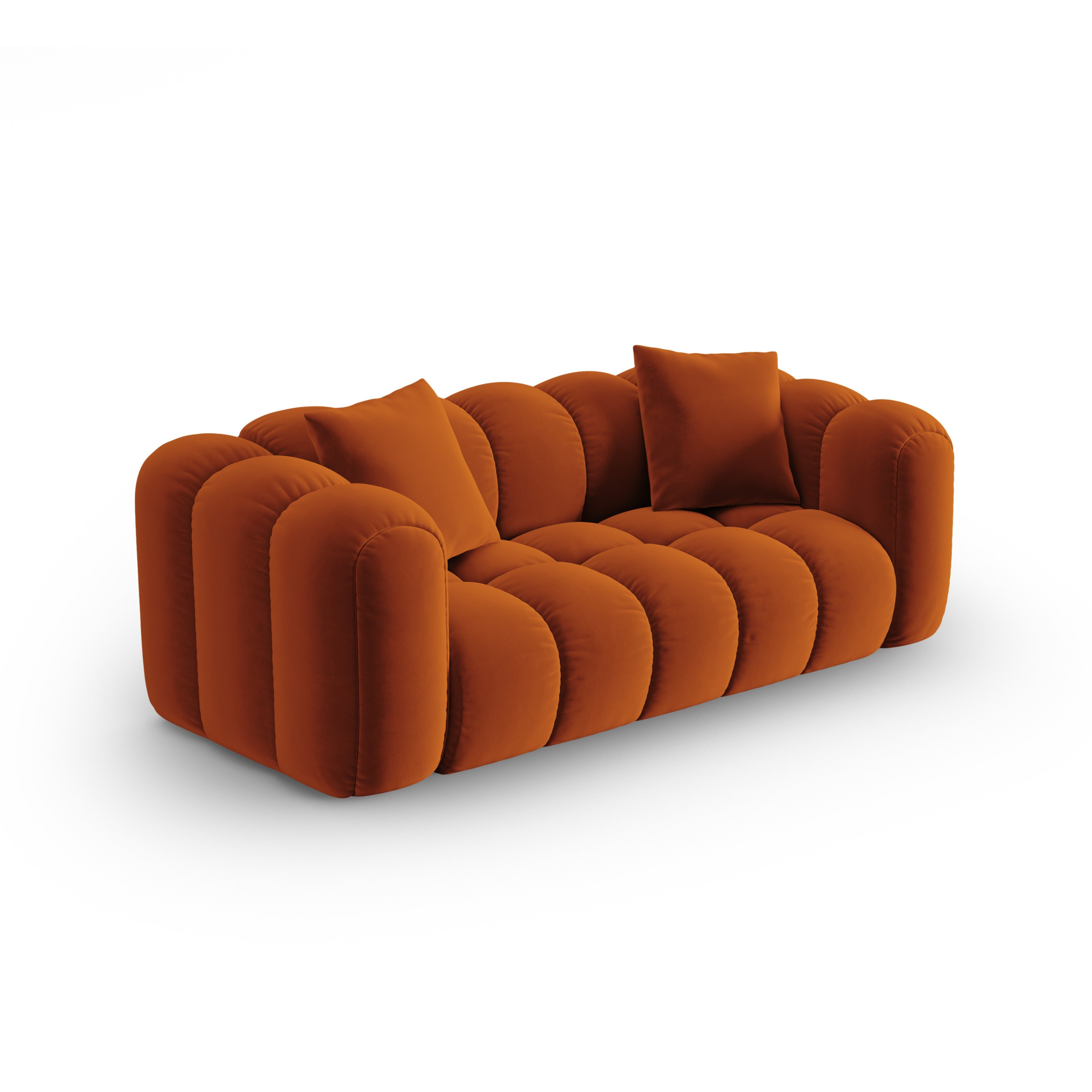 Samtsofa 3-sitzig ASTRO rostrot