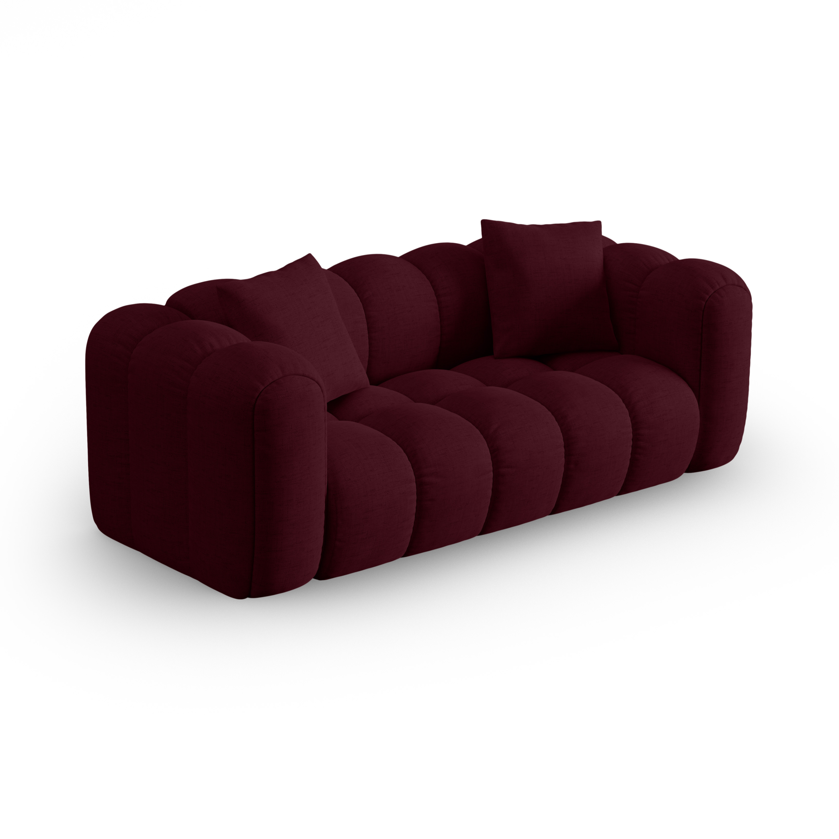 Sofa 3-sitzig ASTRO burgunderfarbenes Chenille
