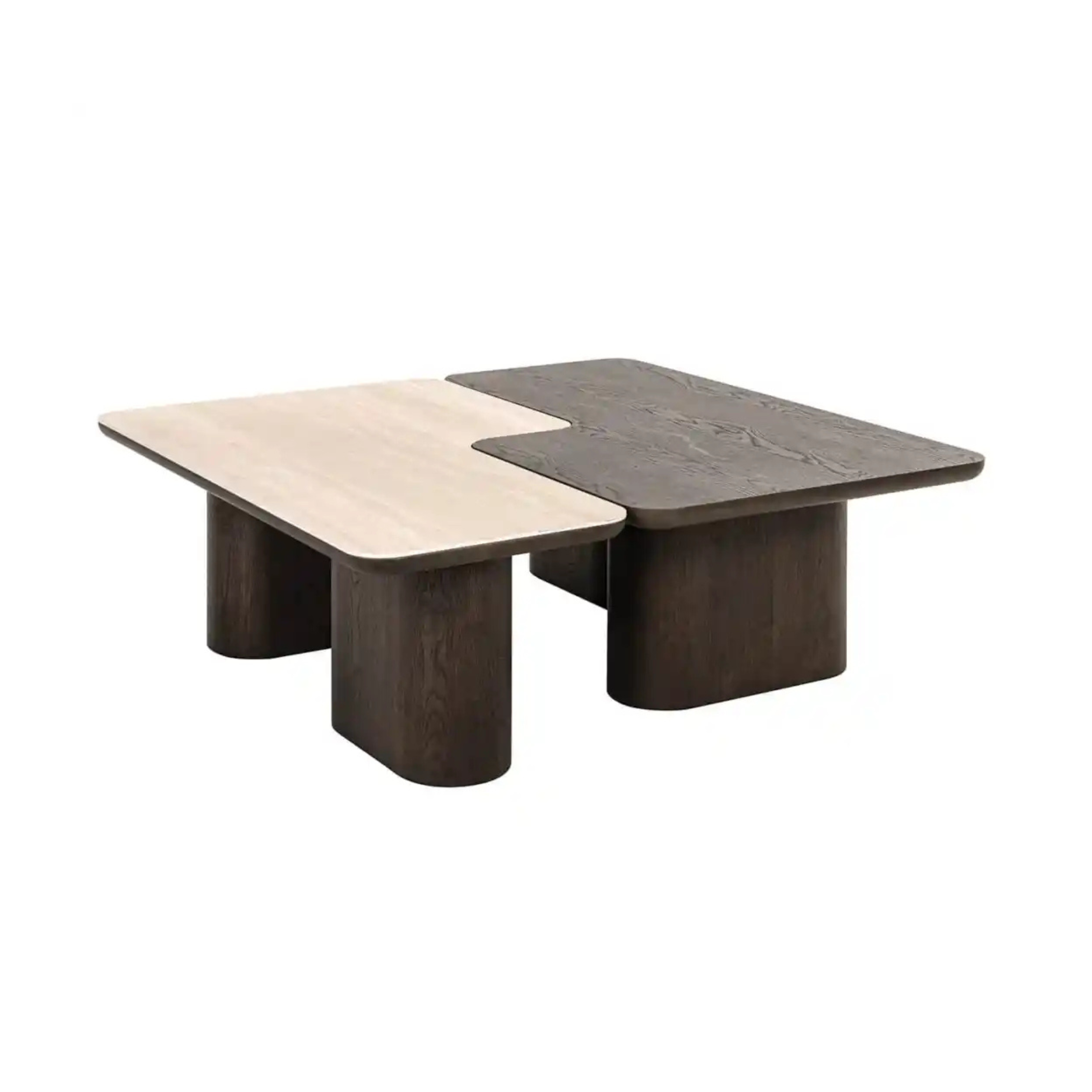 NANDO Oak Veneer Coffee Table Set