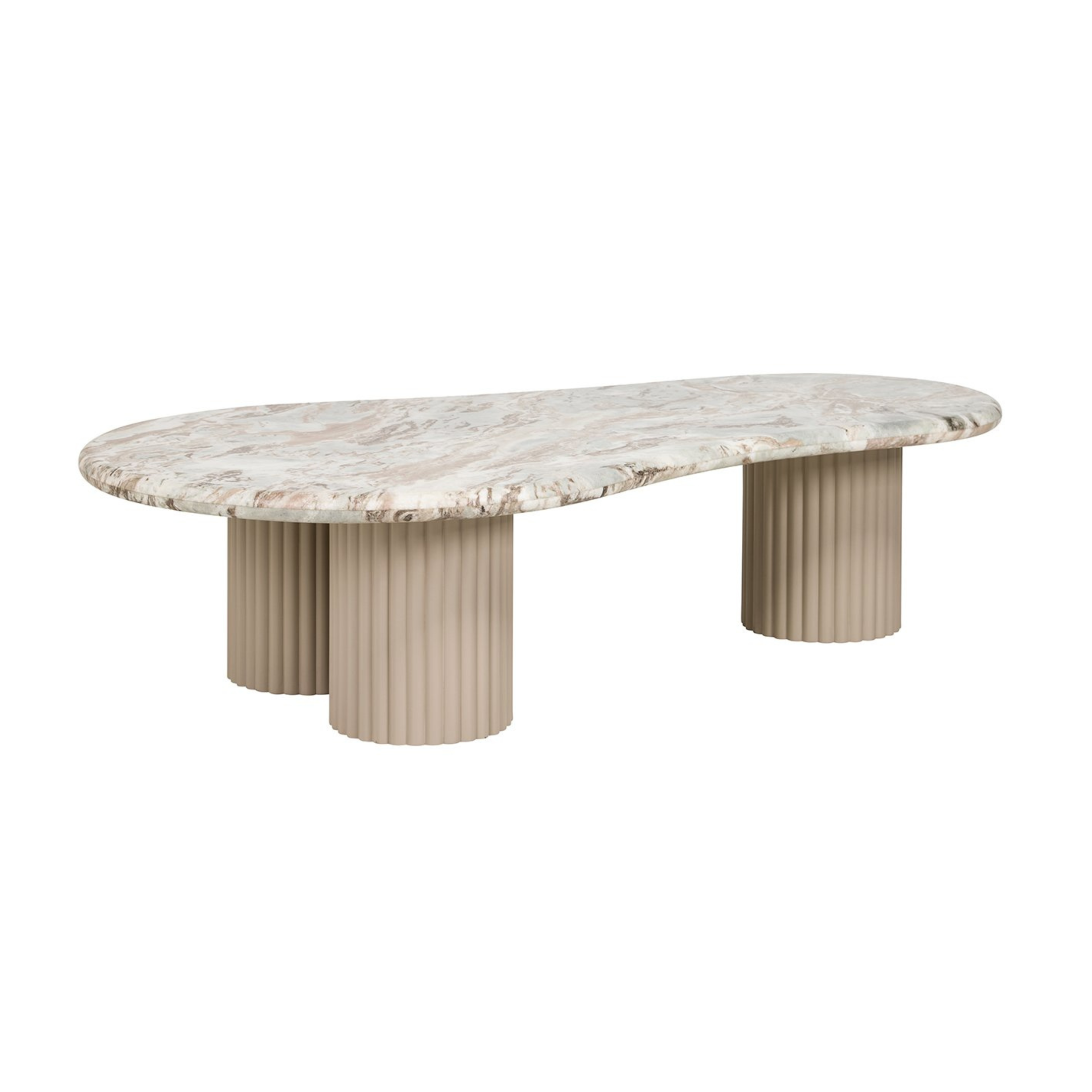 Beiger CORONEL Couchtisch mit Marmorplatte