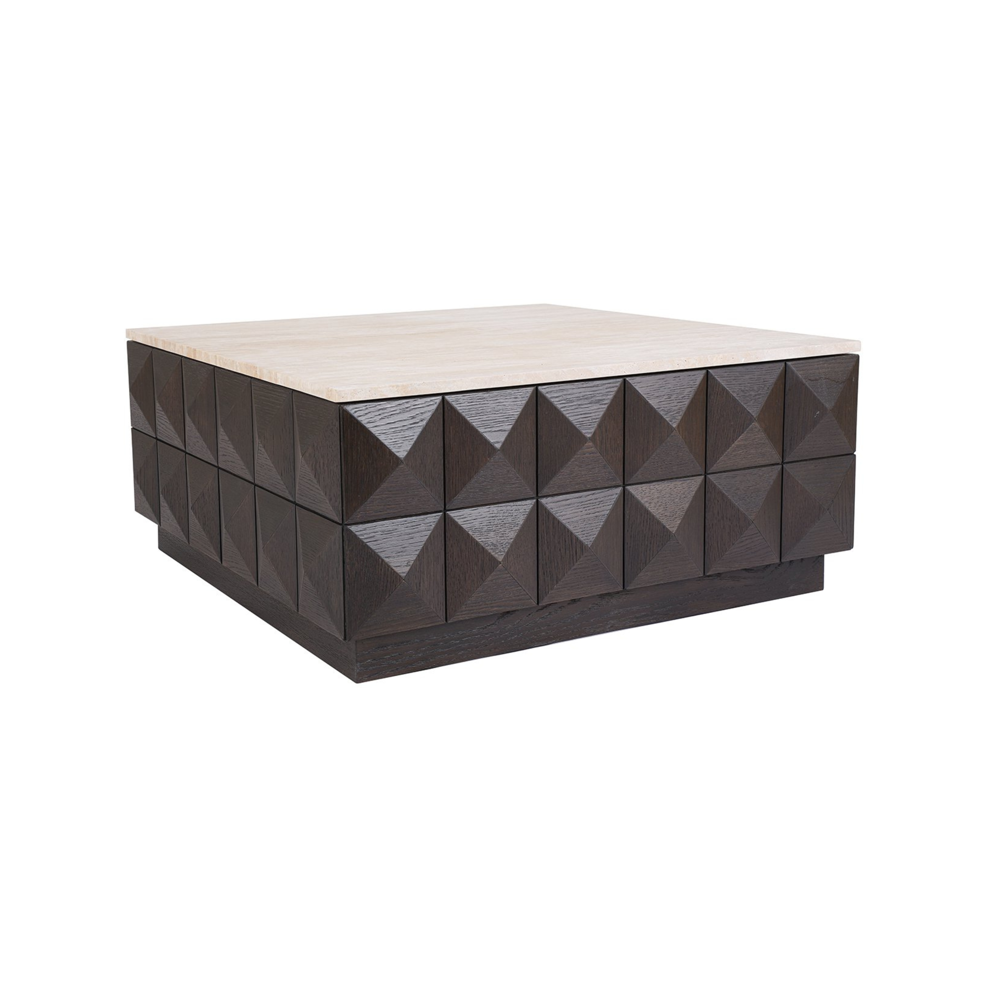 Couchtisch CLAREMONT braun mit beigem Tischplatte