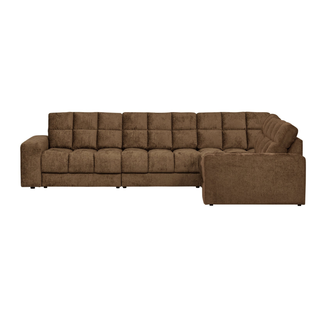 Sofa narożna prawostronna SECOND DATE - BRASS aksamit