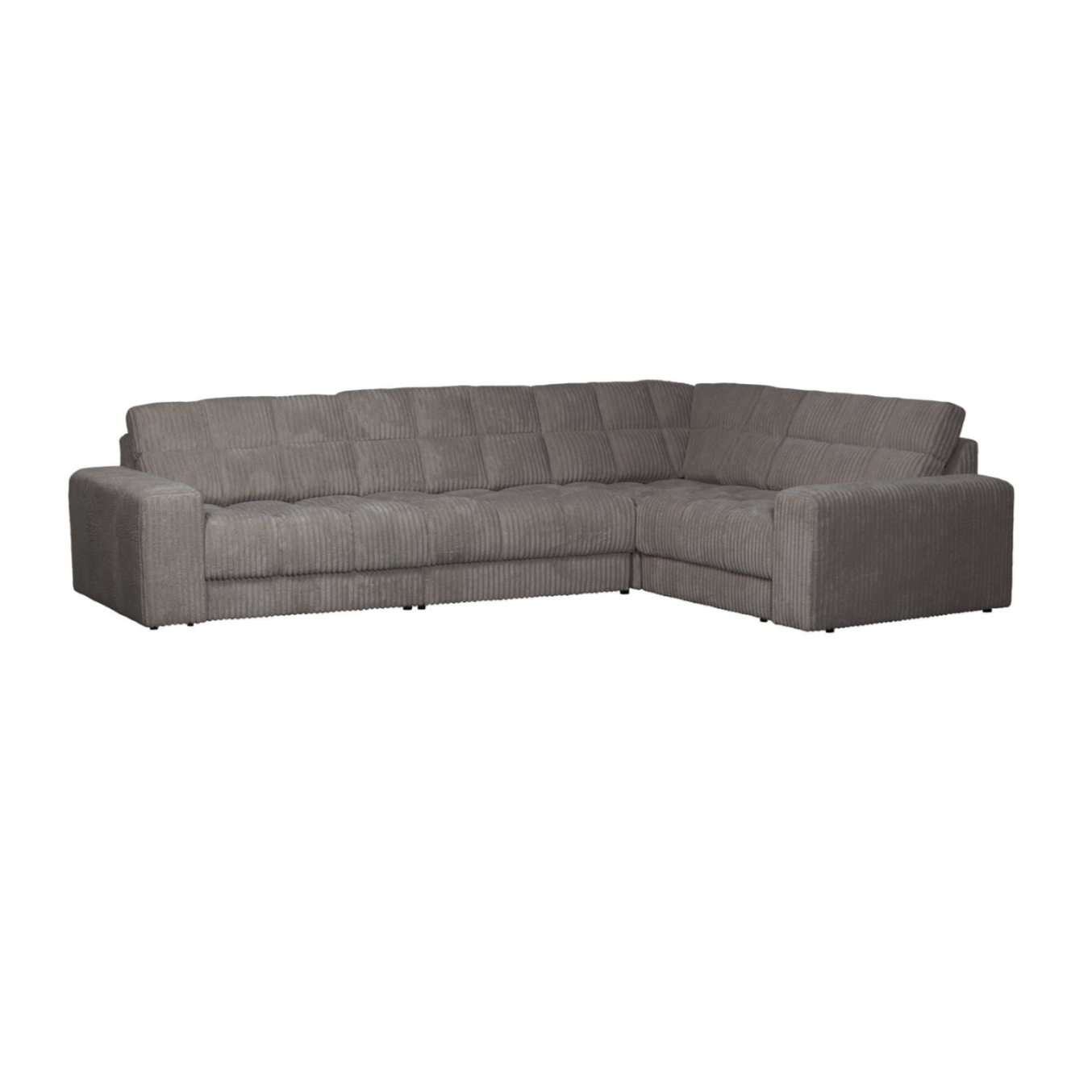 Right-facing corner sofa SECOND DATE gray corduroy