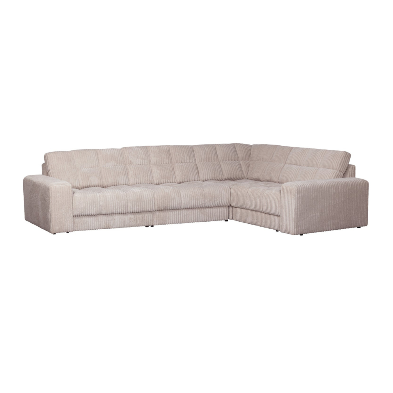 Sofa narożna prawostronna SECOND DATE kremowy sztruks