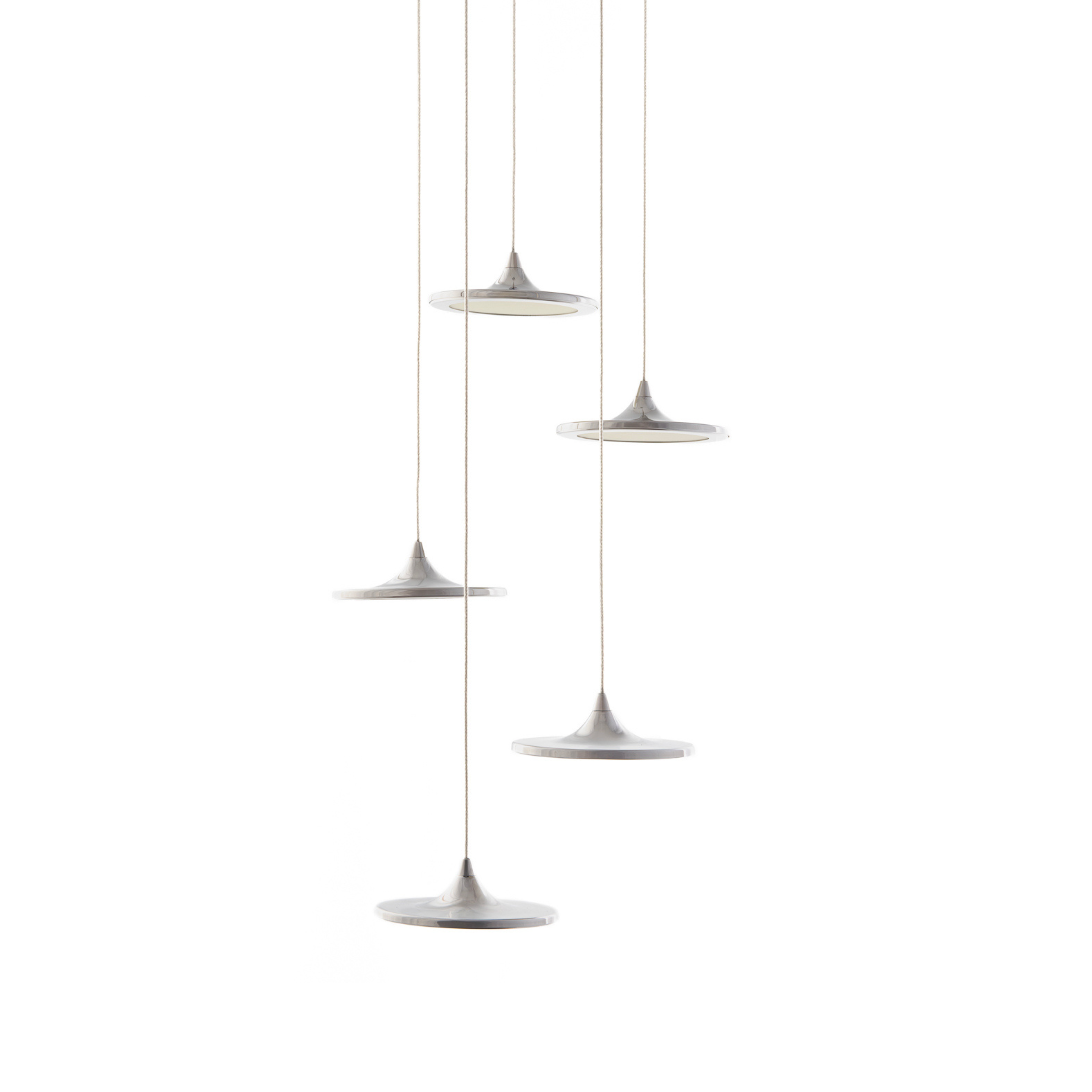 Pendelleuchten-Set LUNA inox