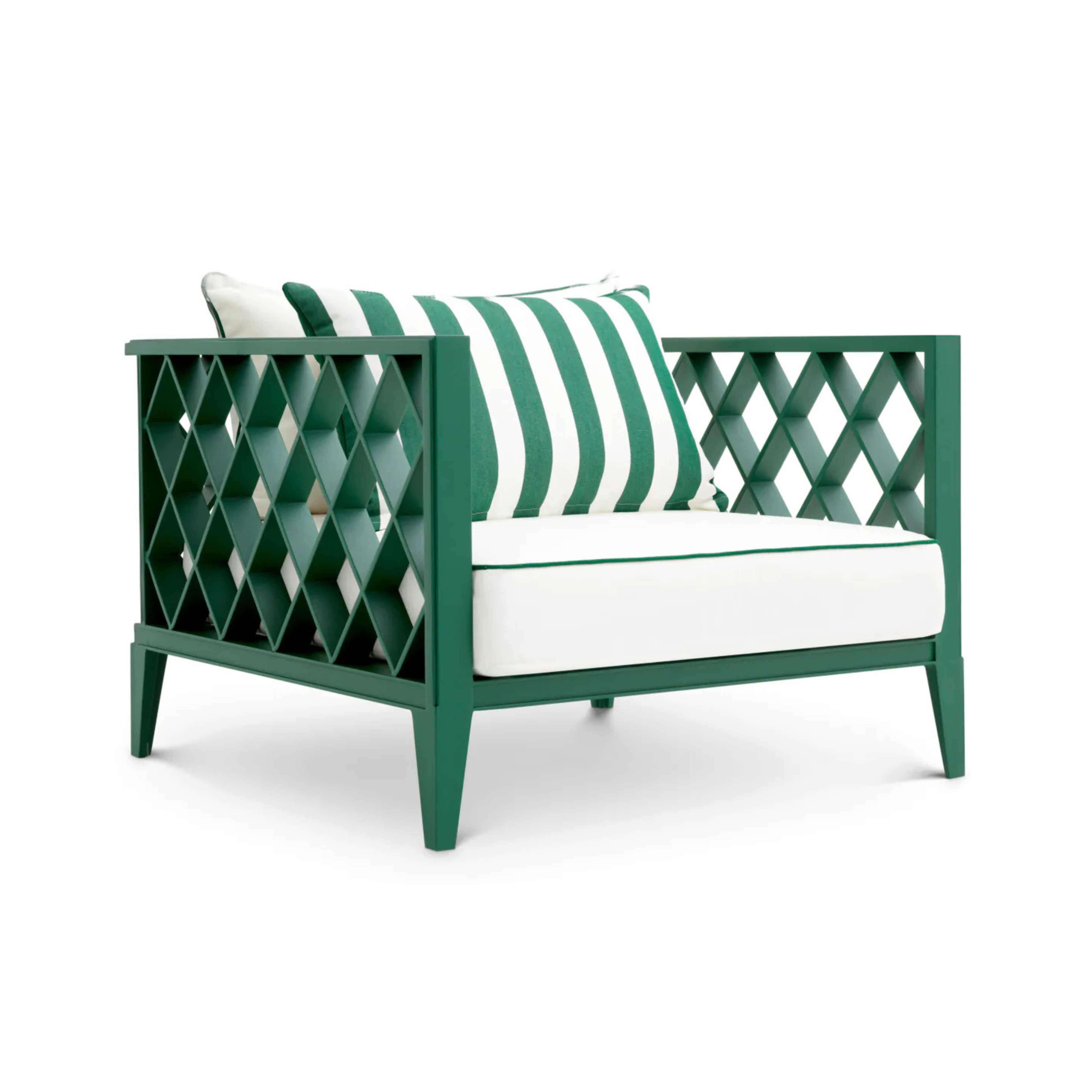 Outdoor armchair OCEAN CLUB green with broken white