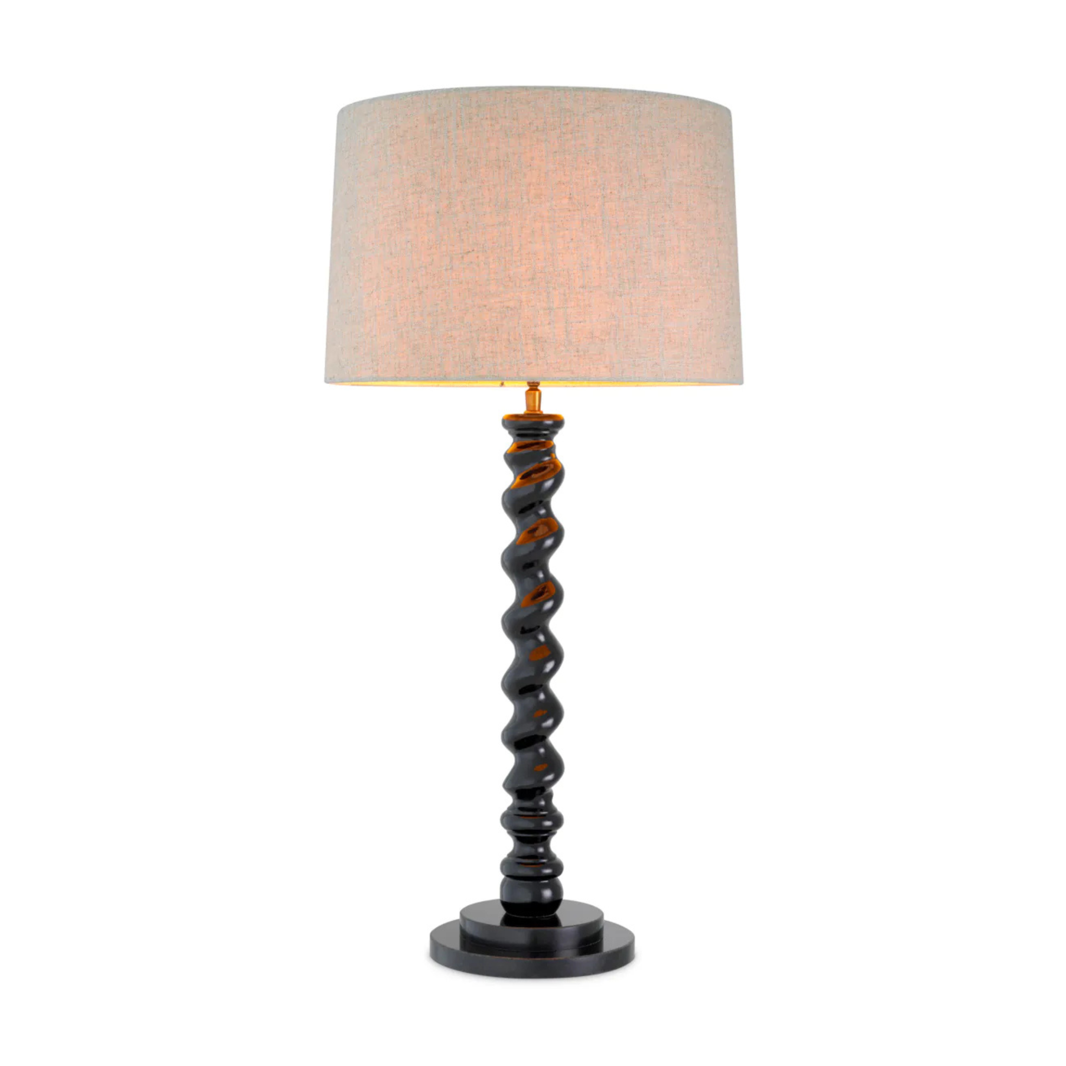 Lampa stołowa MASSIMO złamana biel z czarną podstawą