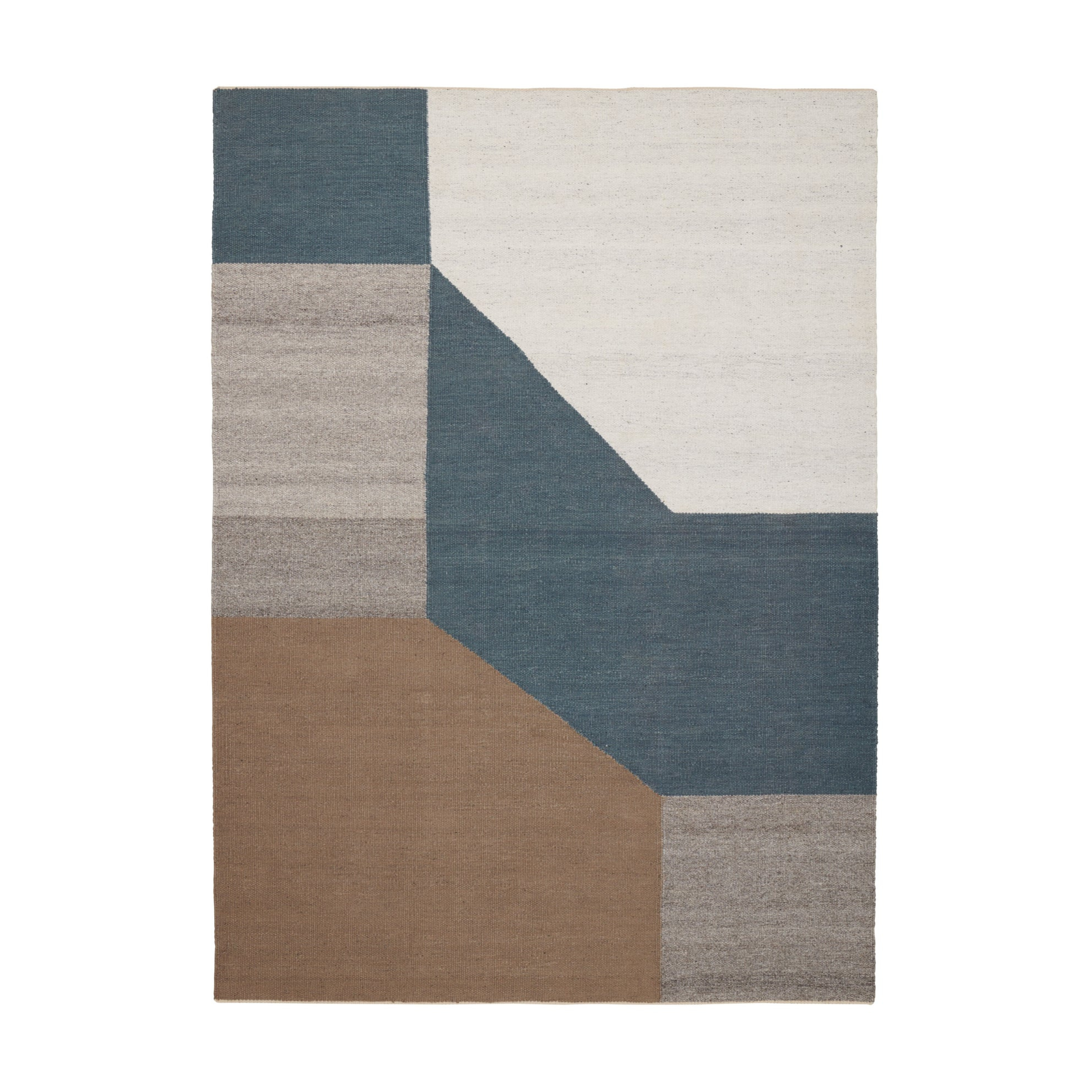 BLOCCHI Rug - SKY blue with beige