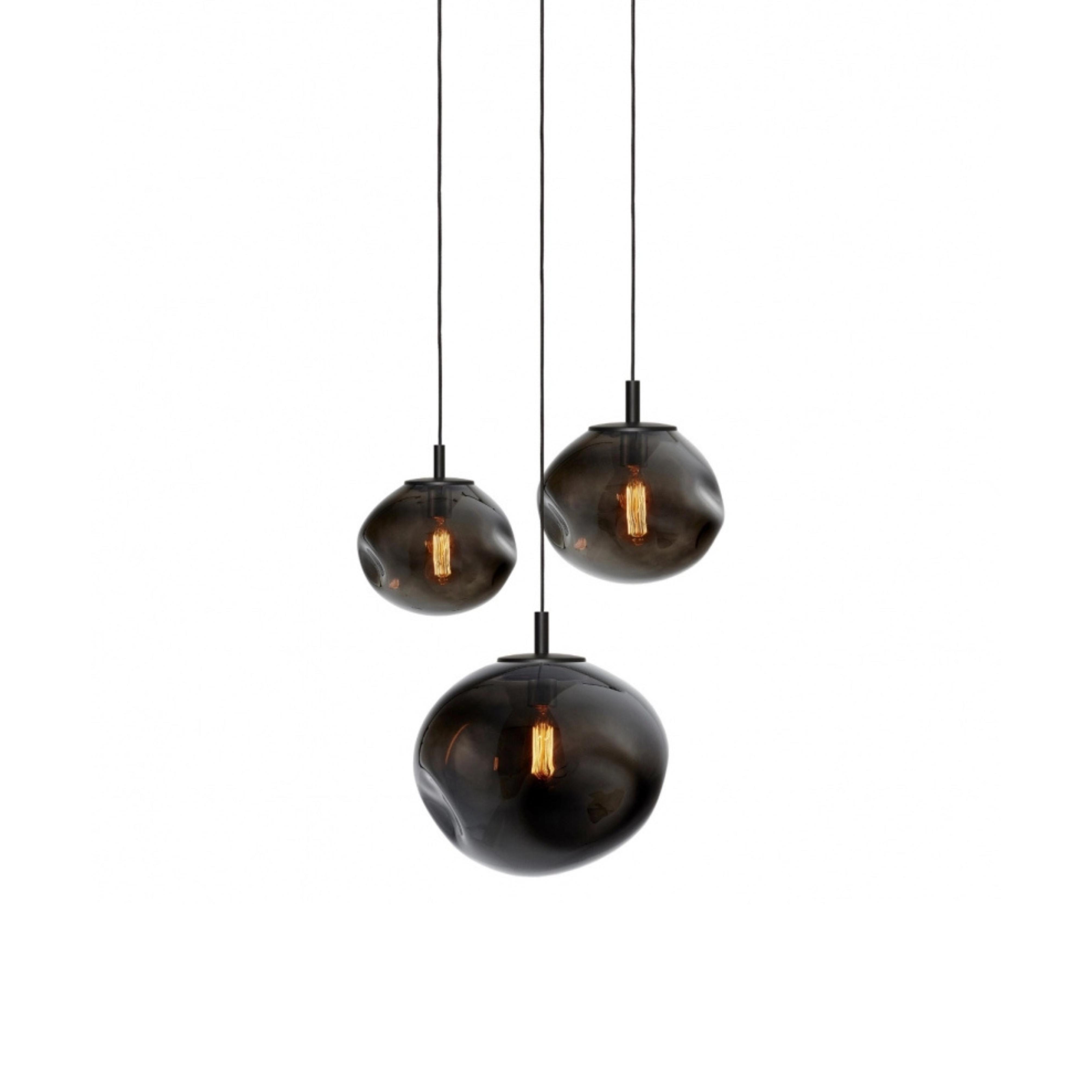 Lampa wisząca trzypunktowa AVIA 3 dymiony czarny z czarnym wykończeniem